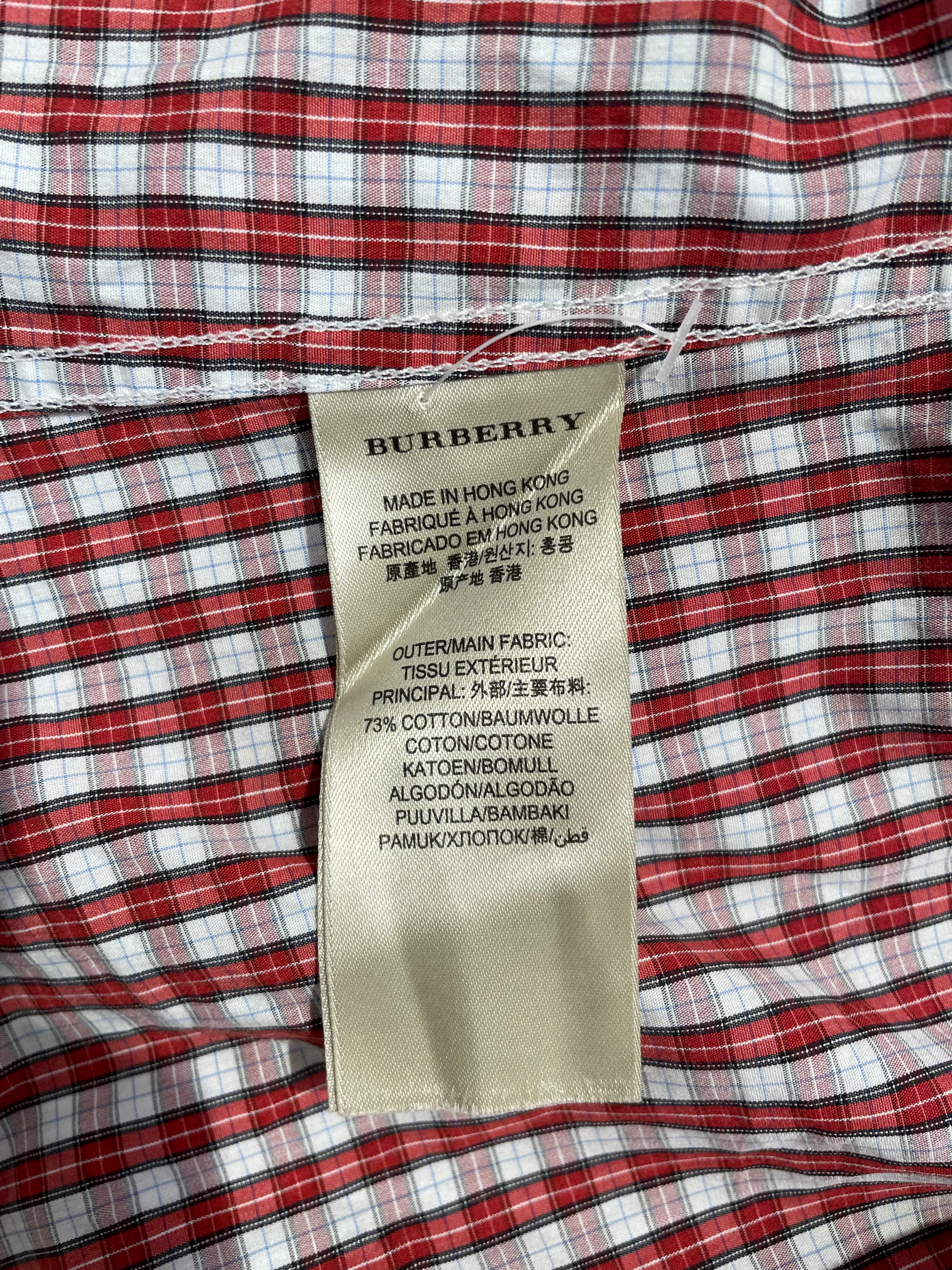 BURBERRYS/LS Shirt/L/Cotton/RED/Plaid/GINGHAM CHECKERED PATTERN WHIT view 4