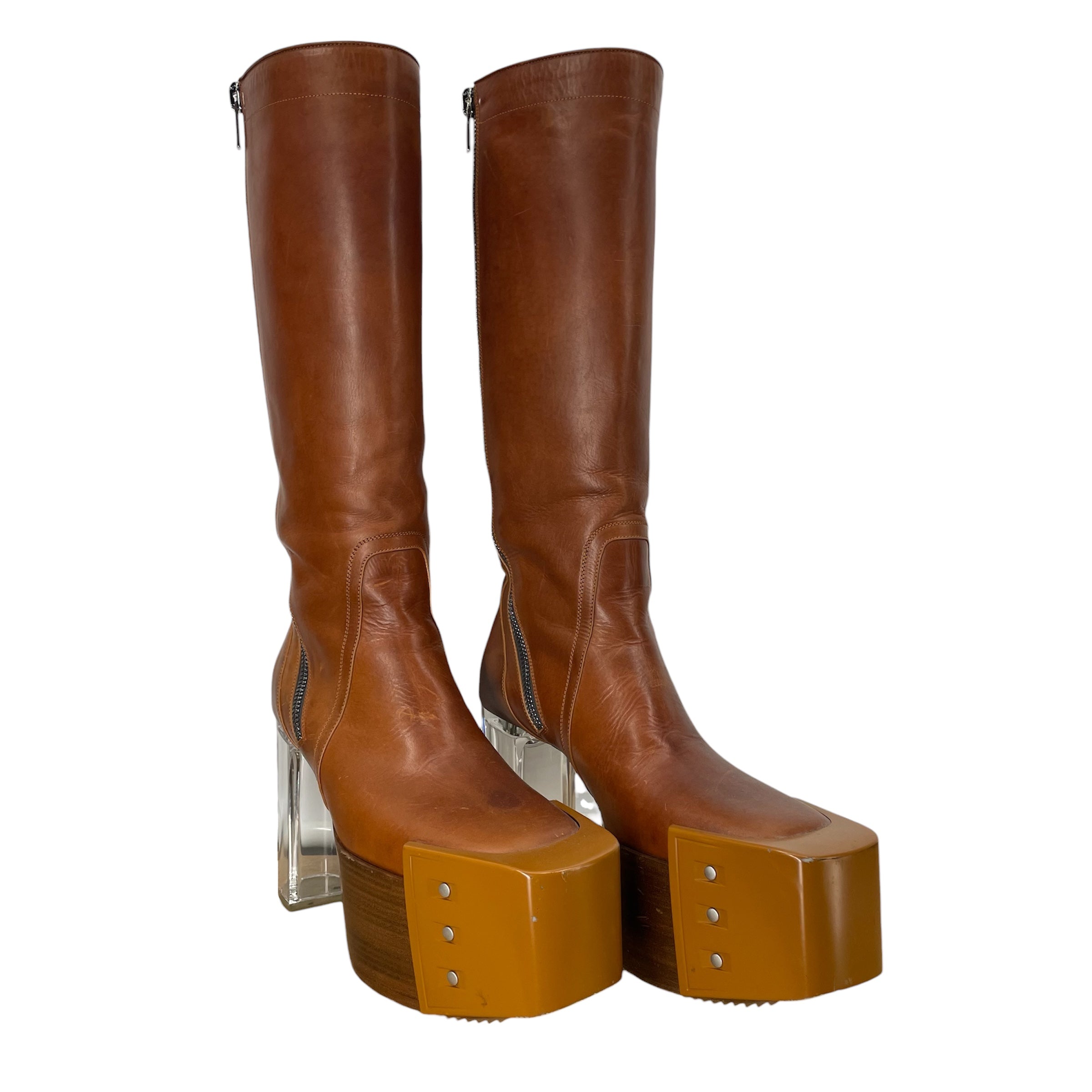 Rick Owens/Boots/EU 43/Leather/CML/KISS HEEL BOOTS SIL ZIP GUARD view 1