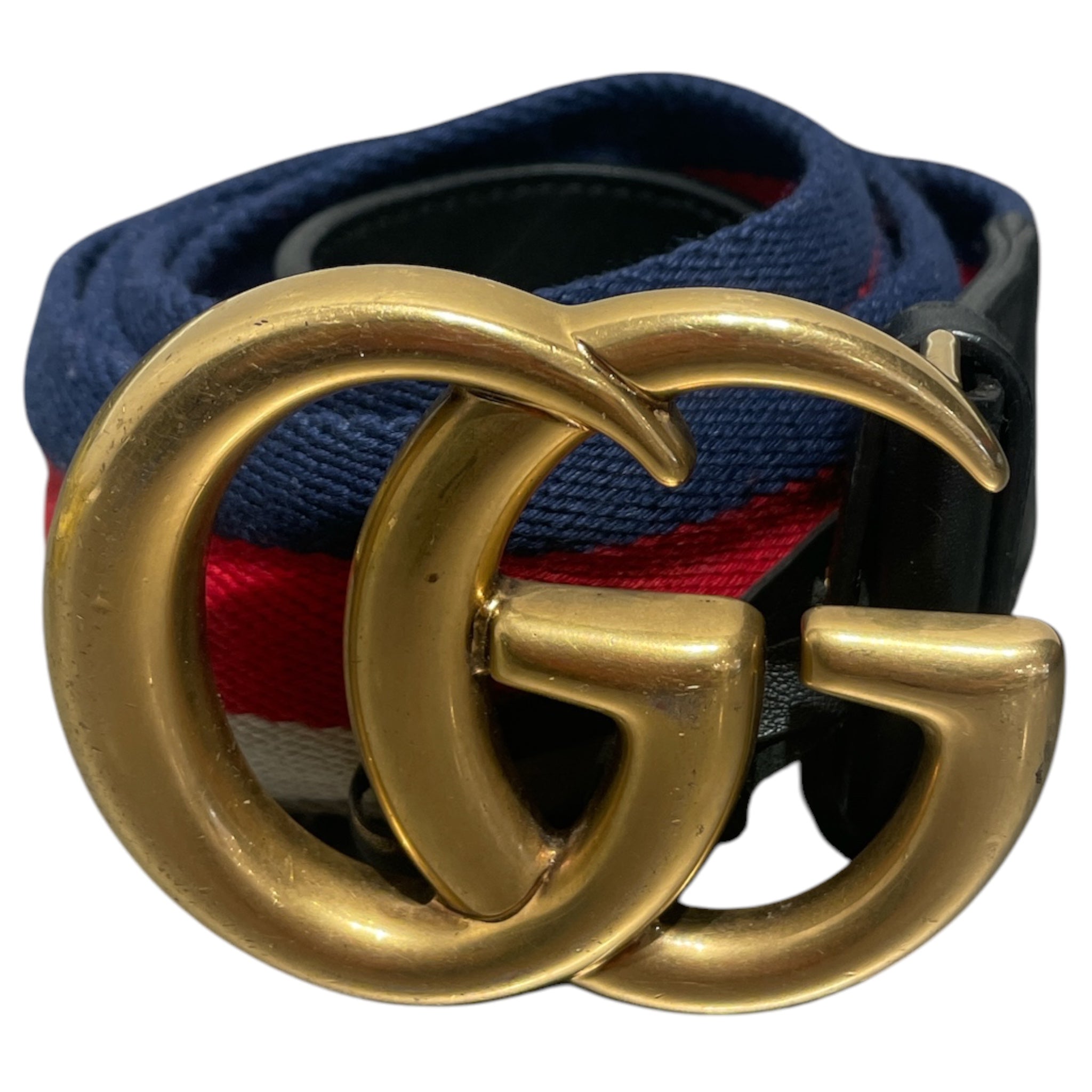 GUCCI/Belt/Stripe/Cotton/MLT/M's/GG Buckle Tri Color Canvas Str view 1