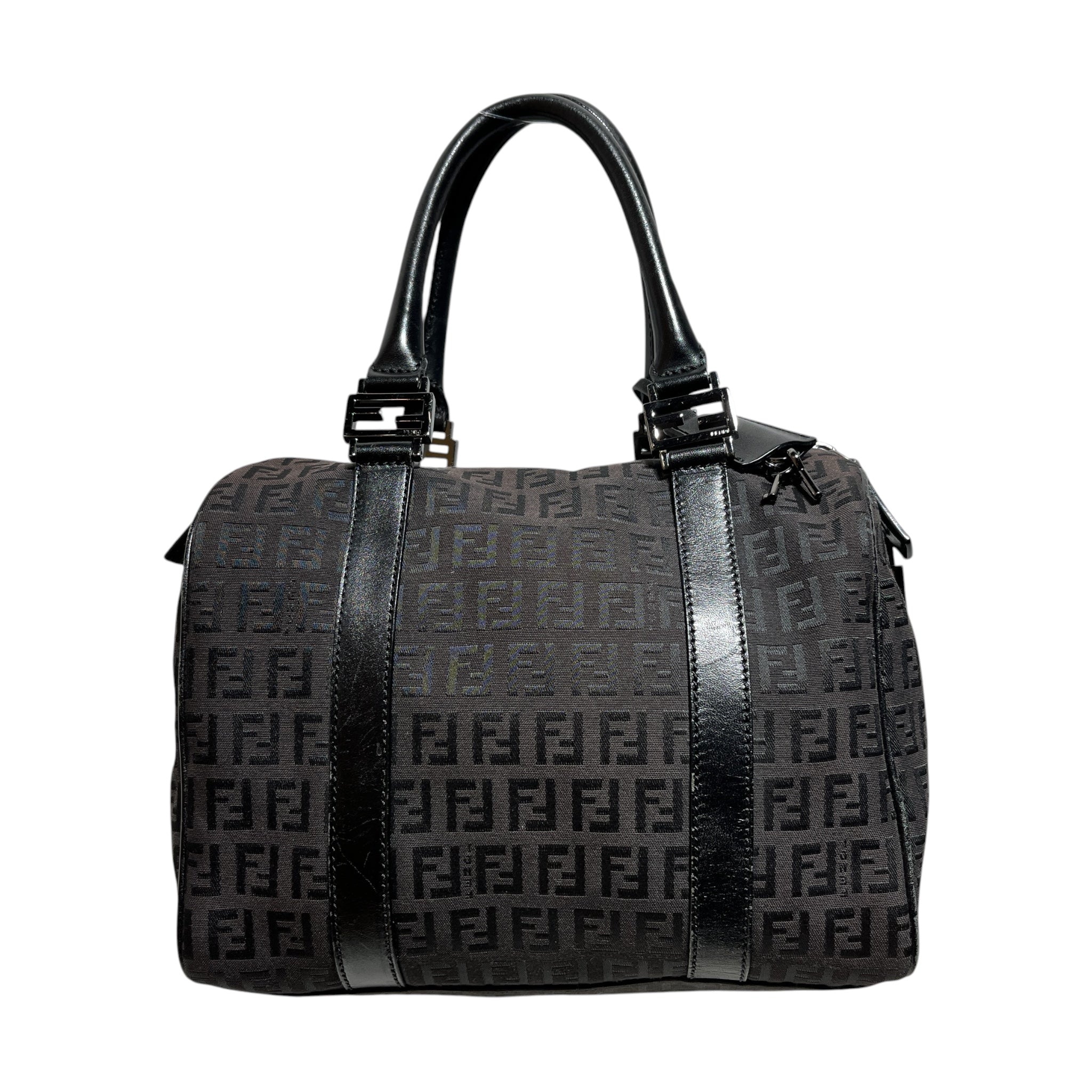 FENDI/Boston Bag/Monogram/Nylon/BLK/Black Zucca Boston Mini view 1