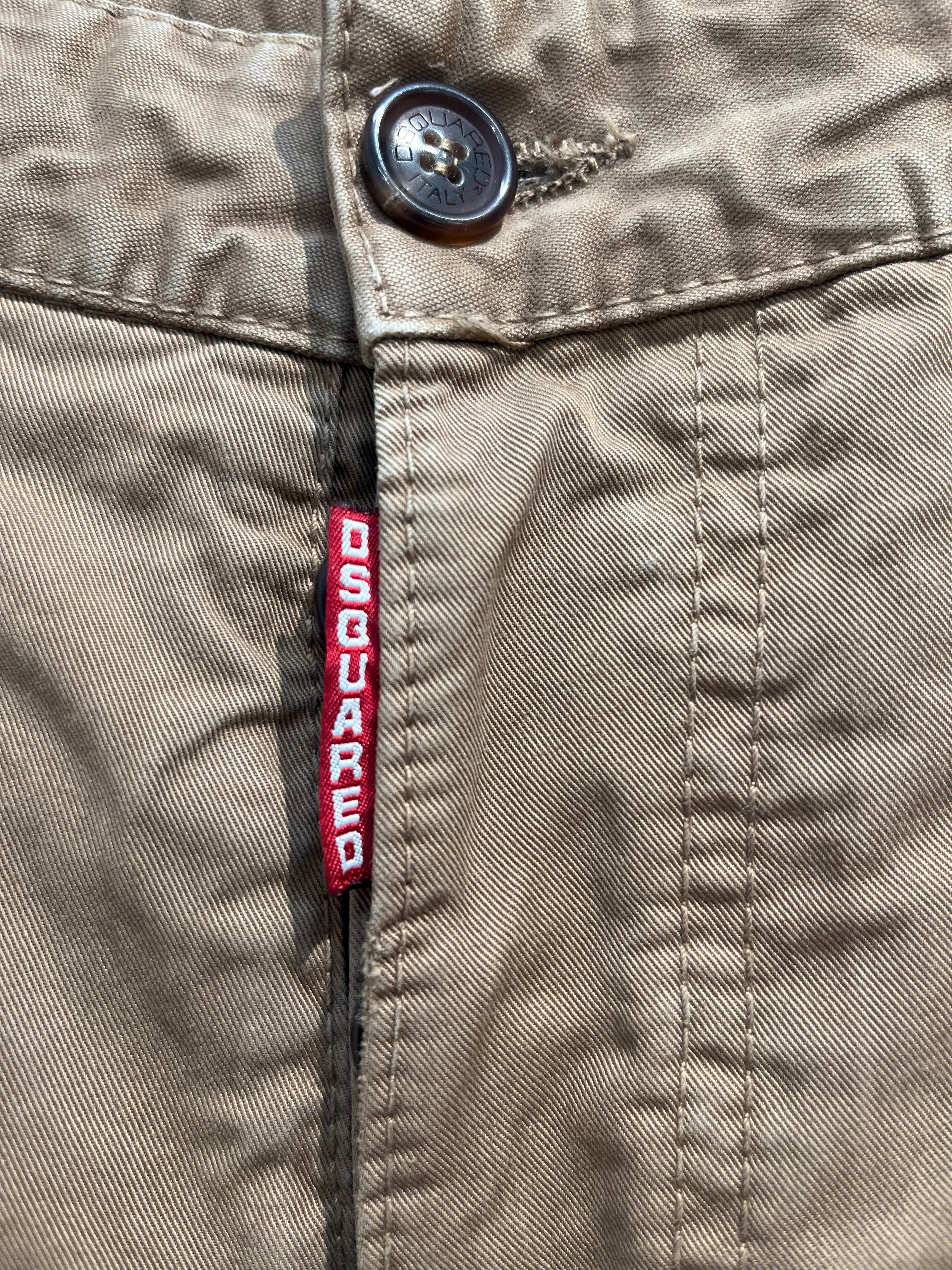 DSQUARED2/Cargo Pants/50/Cotton/BEG/BEIGE CARGO PANTS BRW BUTTONS view 4