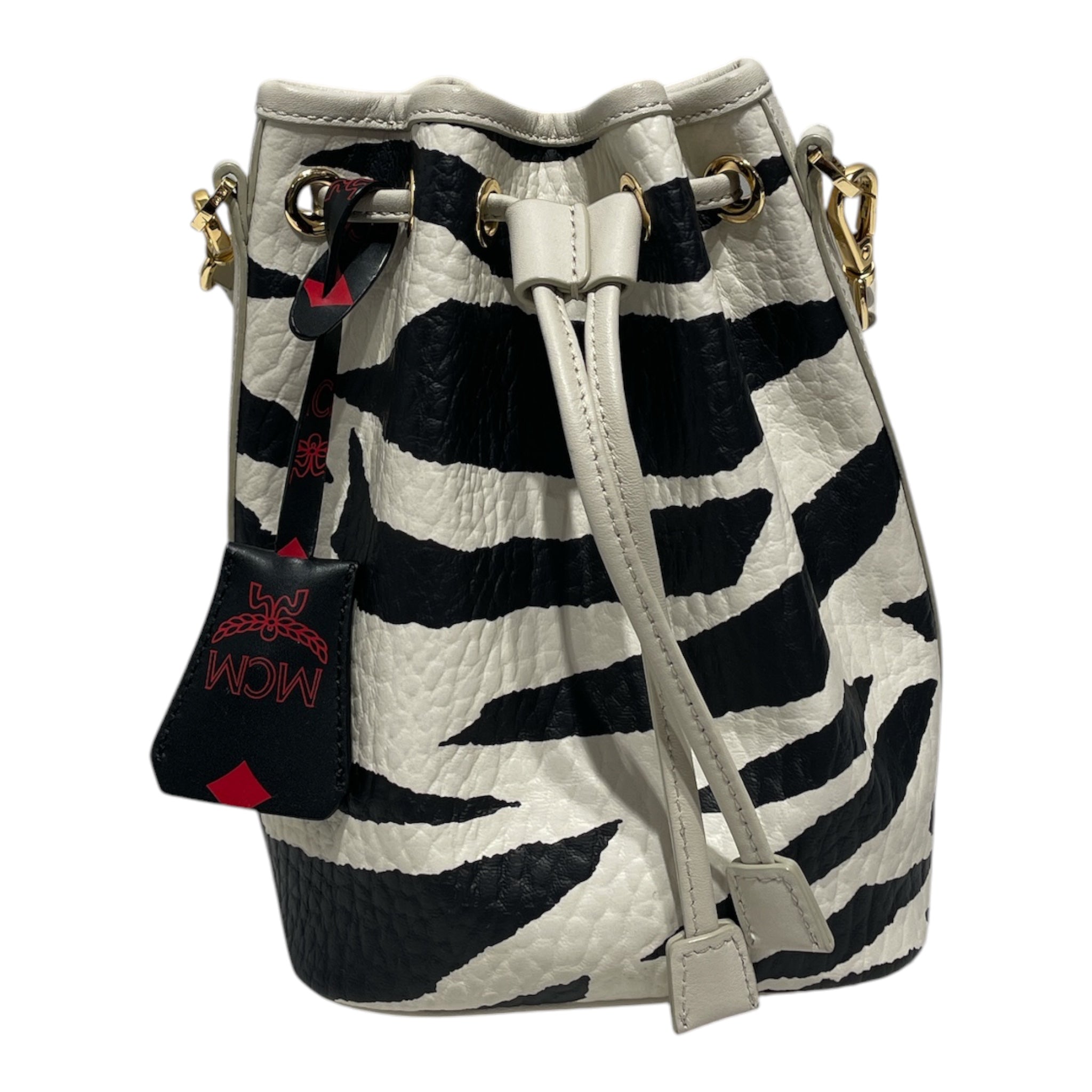 MCM/Cross Body Bag/Animal Pattern/Leather/WHT/MCM ZEBRA DESSAU BUCKET view 1