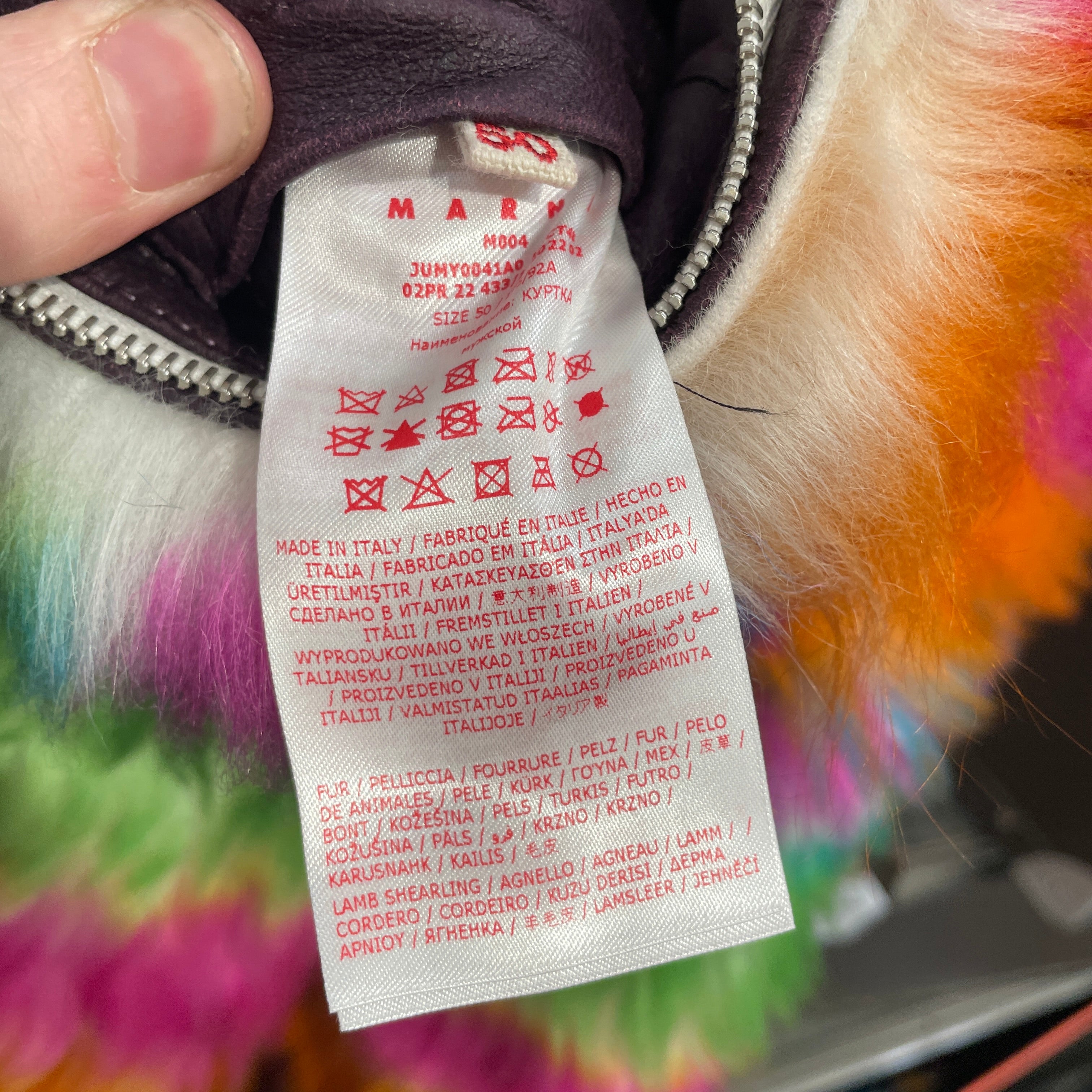 MARNI/Jacket/50/Fur/MLT/All Over Print/PAINTED FUR LEATHER LINE JKT view 7