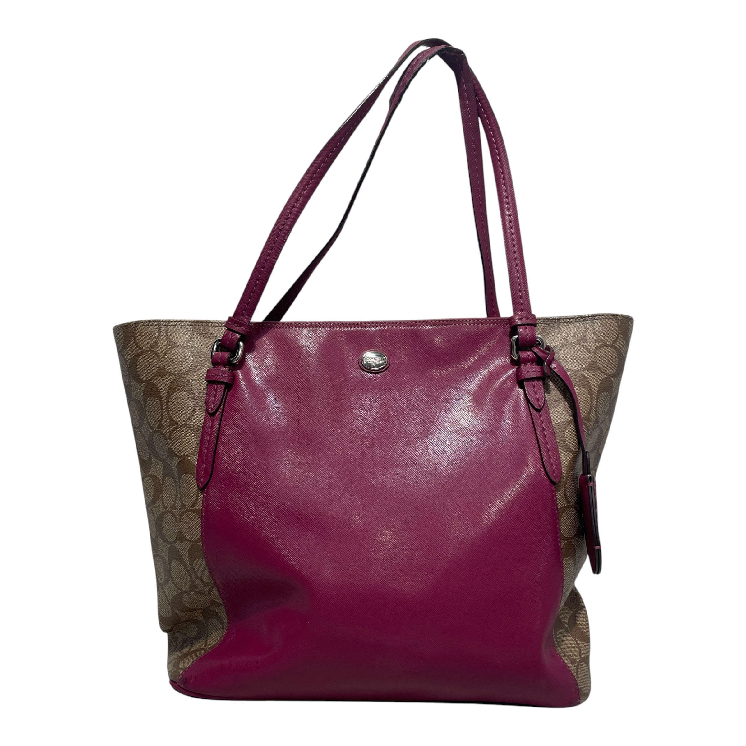 COACH/Tote Bag/Monogram/Leather/PNK/Two Tone Leather Peyton Tote view 1