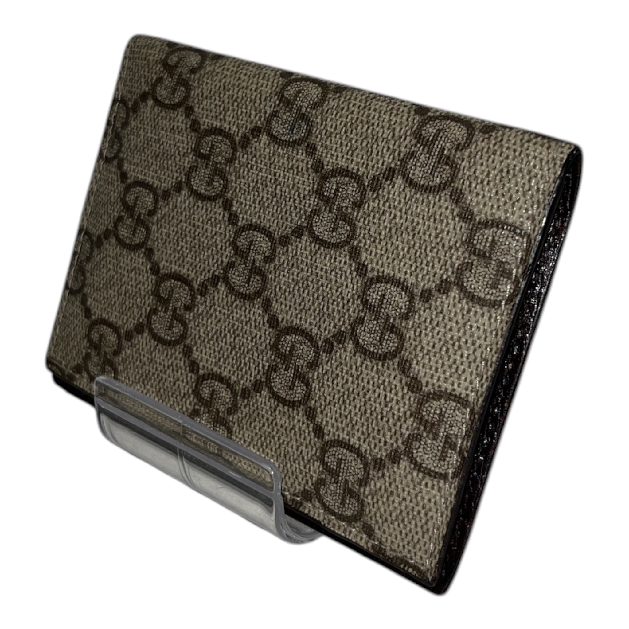 GUCCI/Wallet/Monogram/Leather/BRW/BIFOLD CARD HOLDER view 1