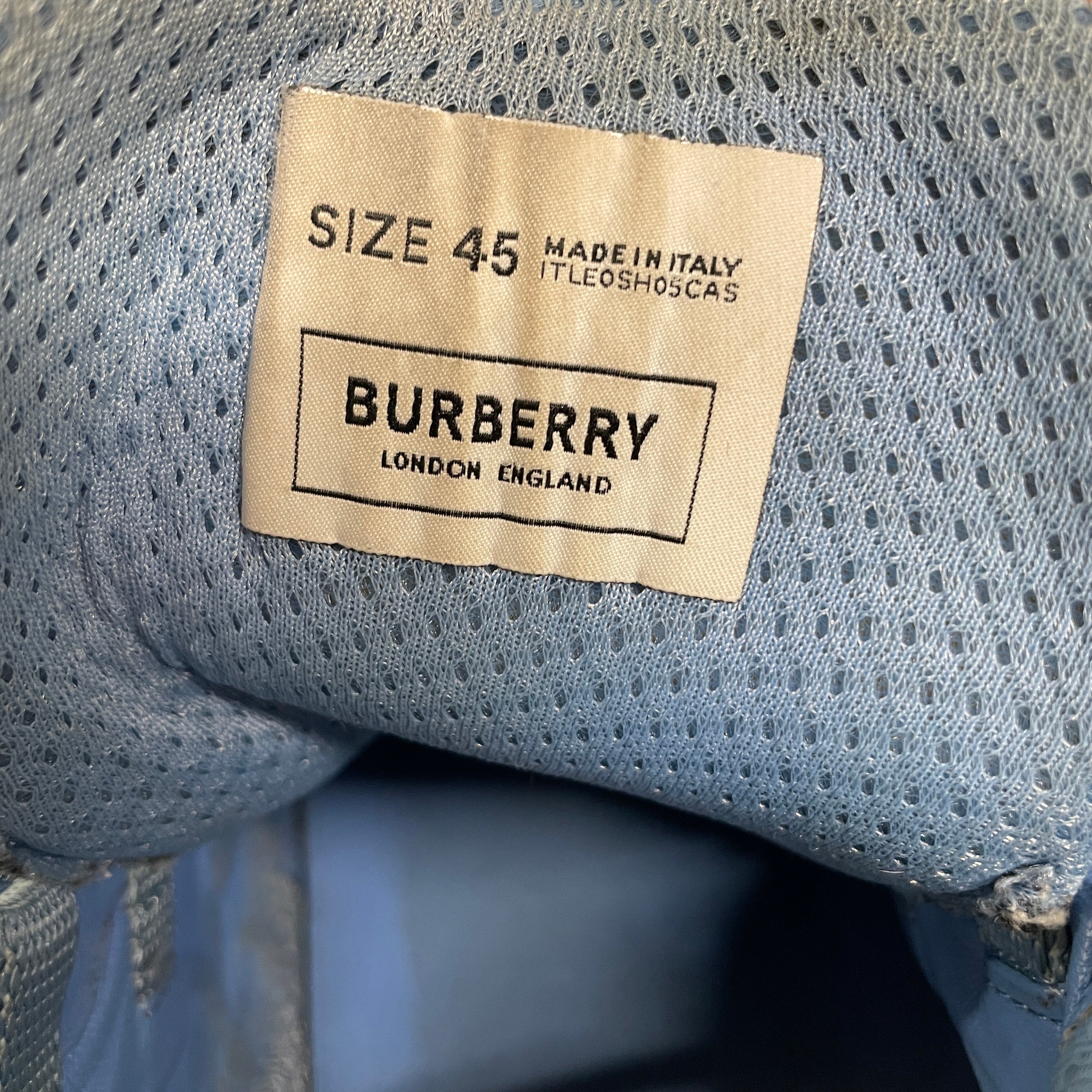 BURBERRY LONDON/Low-Sneakers/EU 45/Leather/BLU/BT Pattern Baby blu view 8