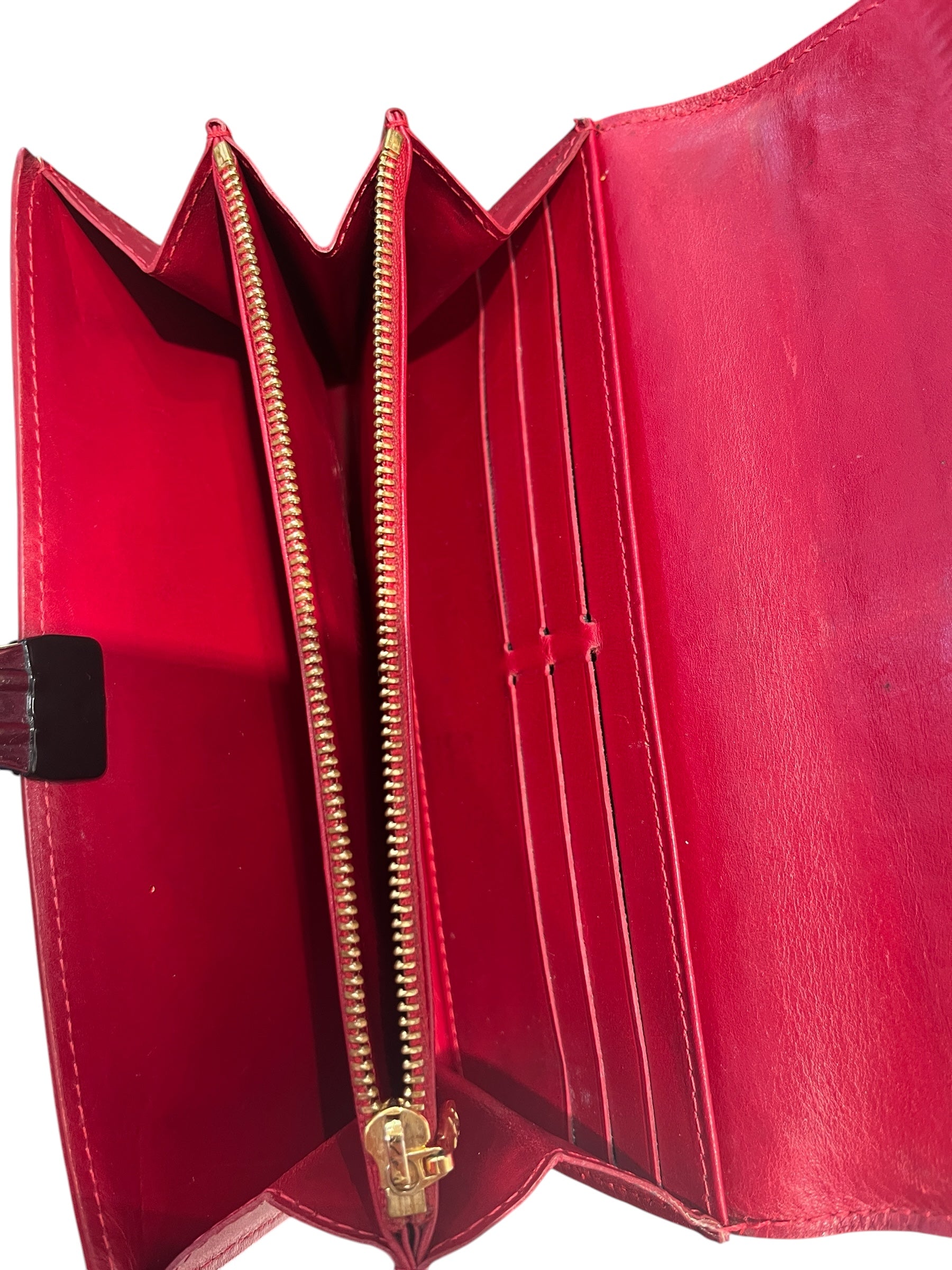 LOUIS VUITTON/Long Wallet/Monogram/RED/VERNISGLDHRDWRE view 4