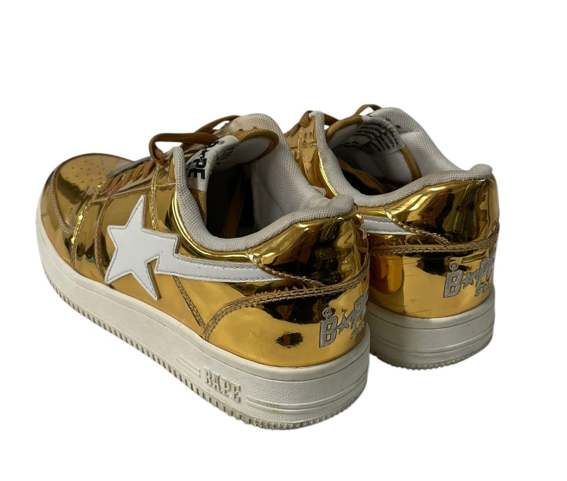 BAPE STA!/Hi-Sneakers/US 10/Leather/GLD/GOLD/WHT