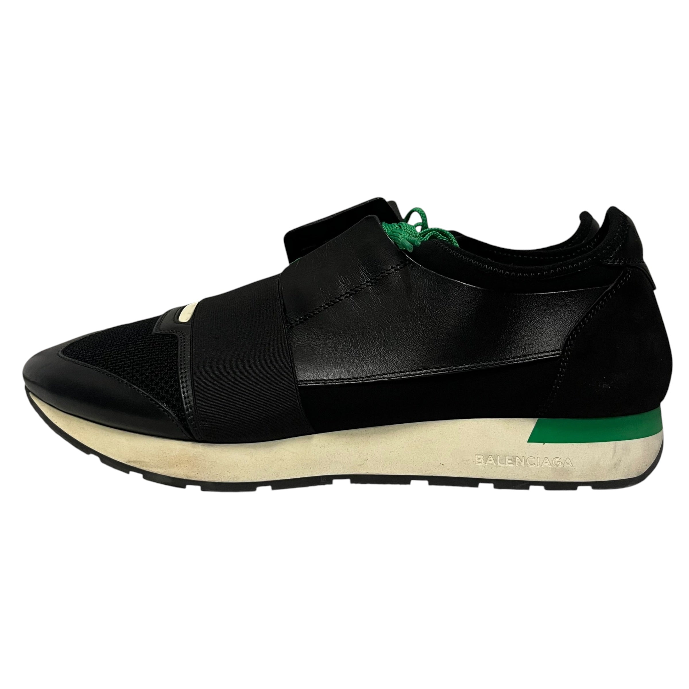 BALENCIAGA/Low-Sneakers/EU 44/Polyester/GRN/black/green laces view 3