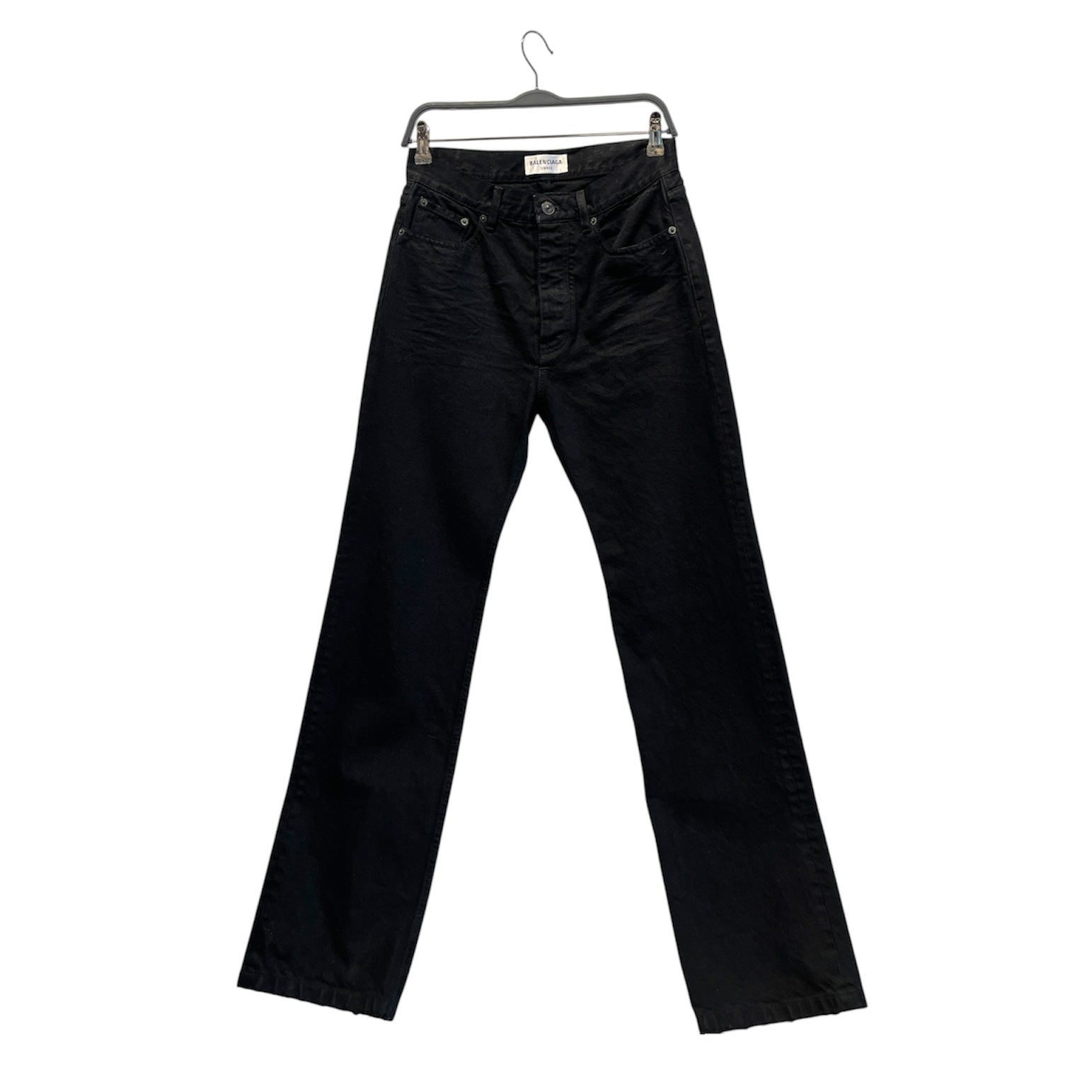 BALENCIAGA/Straight Pants/25/Polyester/BLK/Button Fly/Straight Black Jeans view 1