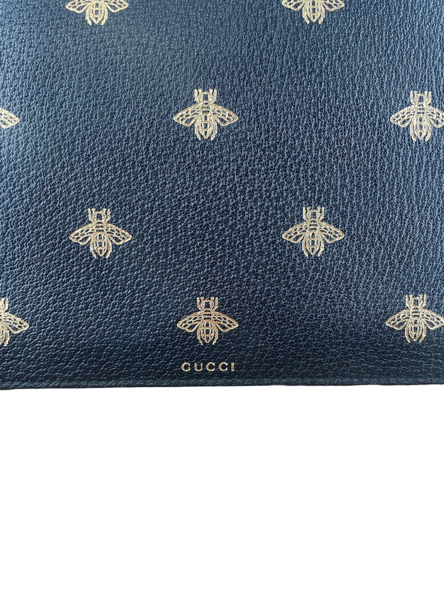 GUCCI/Pouch/All Over Print/Leather/BLK/CALFSKIN BEE STAR ZIP CLUTCH view 3