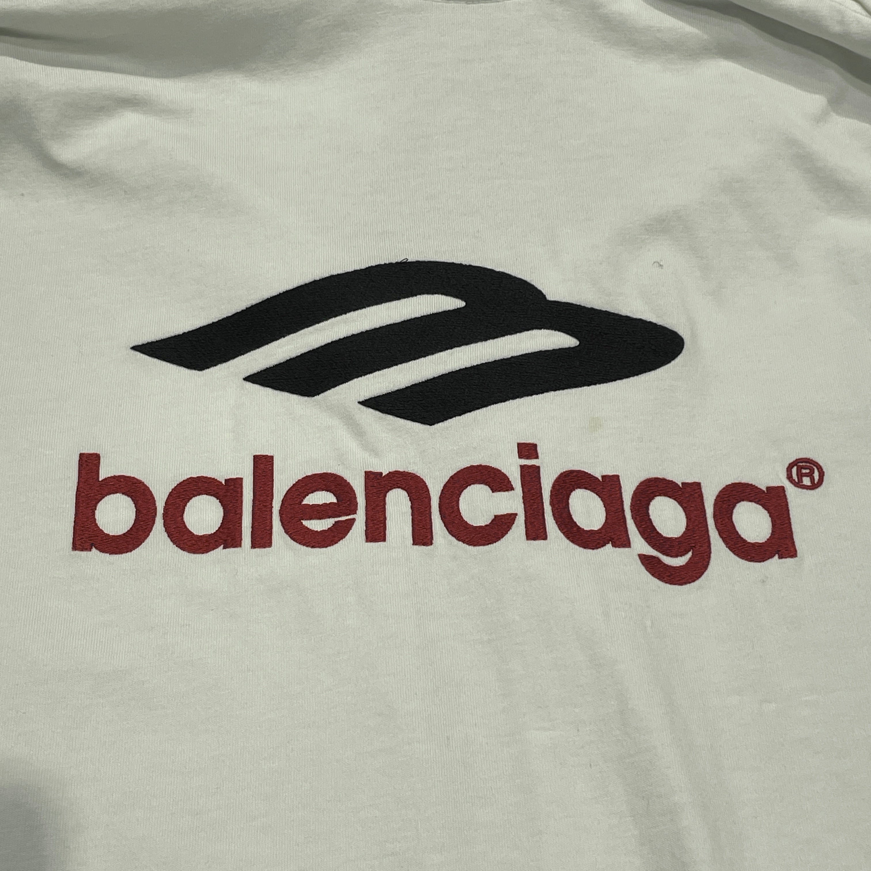 BALENCIAGA/SL Dress/2/Graphic/Cotton/WHT/Maxi Length/3B Sports Icon SL Dress view 3