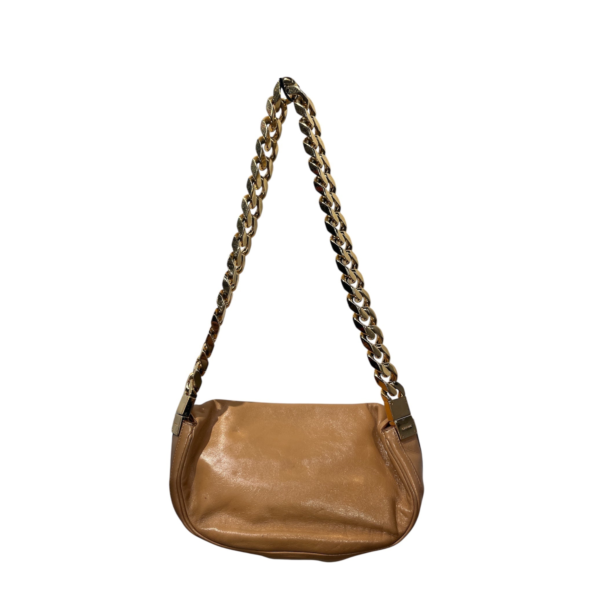 BURBERRY/Hand Bag/Leather/BEG/gold links view 1