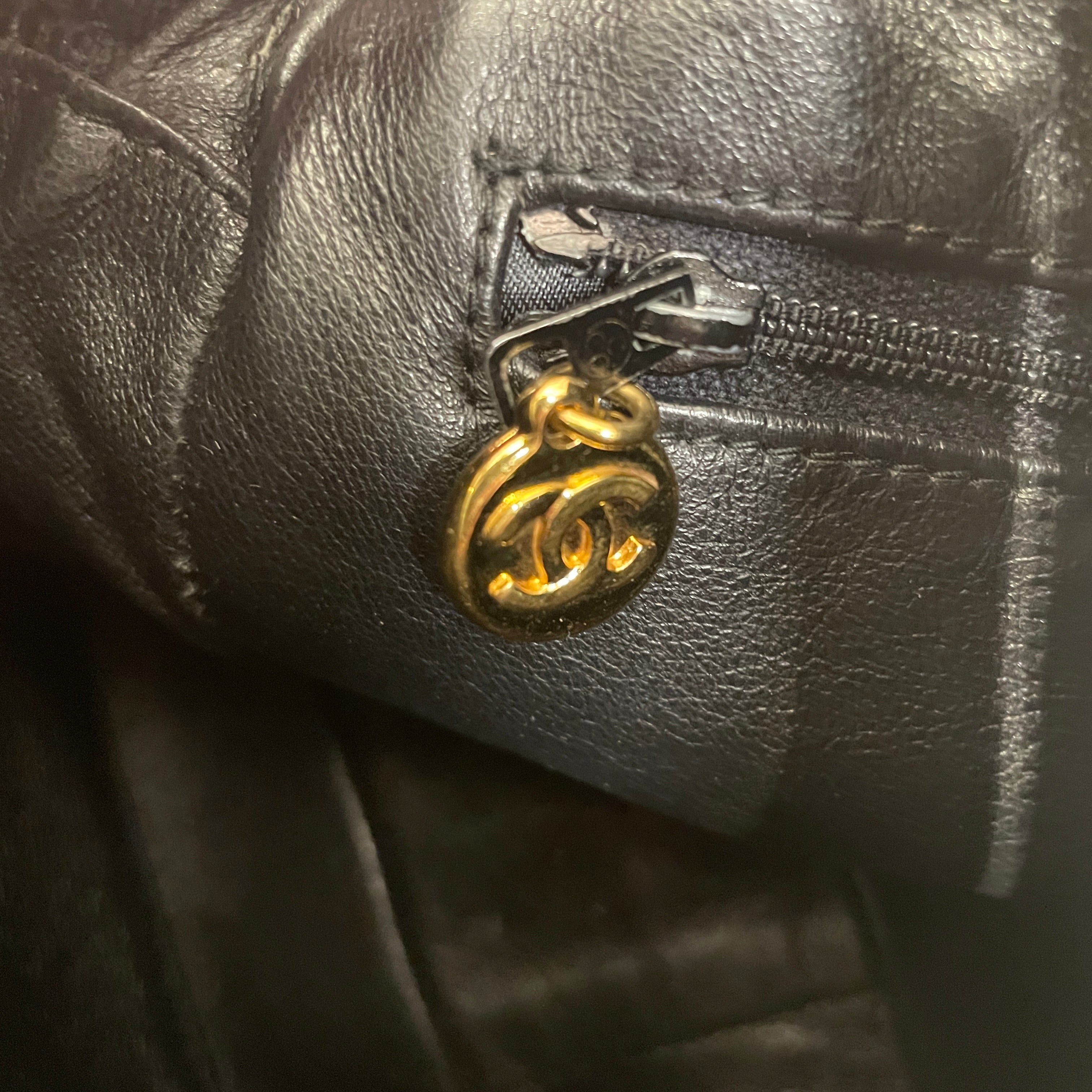 CHANEL/Bag/Leather/BLK/V STITCH WITH GOLD BALL TASSLE view 8