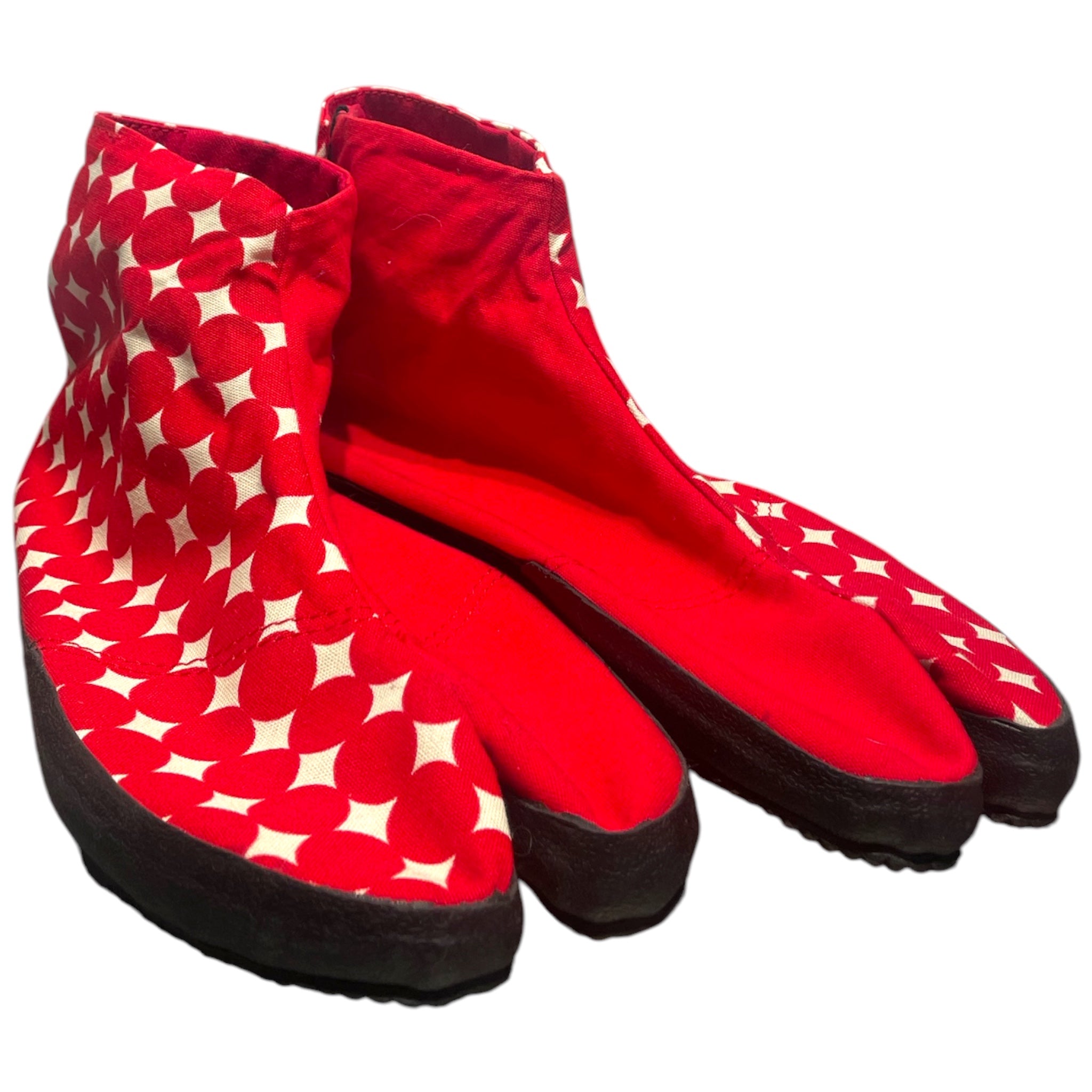 tabi shoes/Hi-Sneakers/US 9.5/Polka dot/Cotton/RED/crm/ view 1