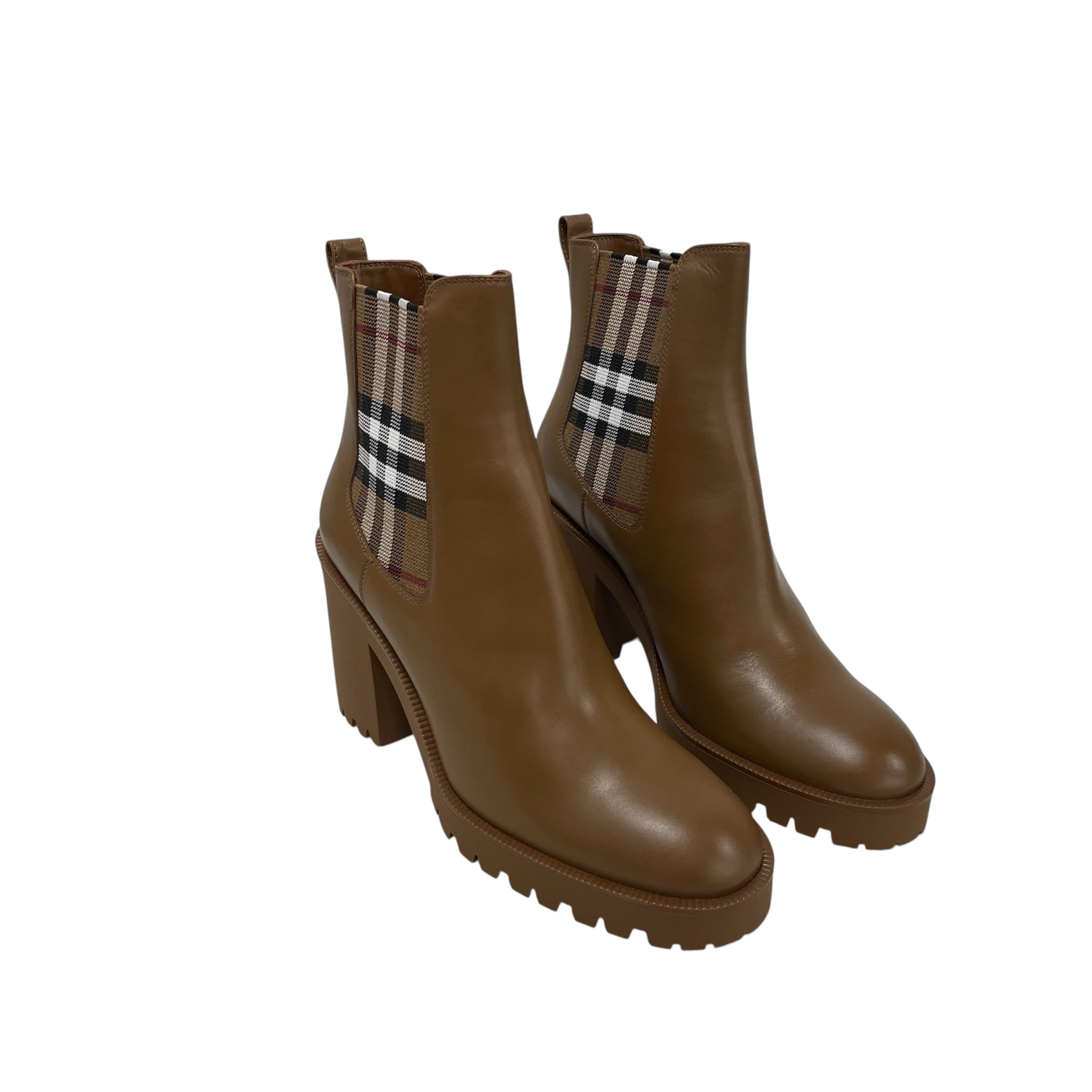 BURBERRY/Boots/EU 39.5/Glen Check/Leather/BRW/ view 1