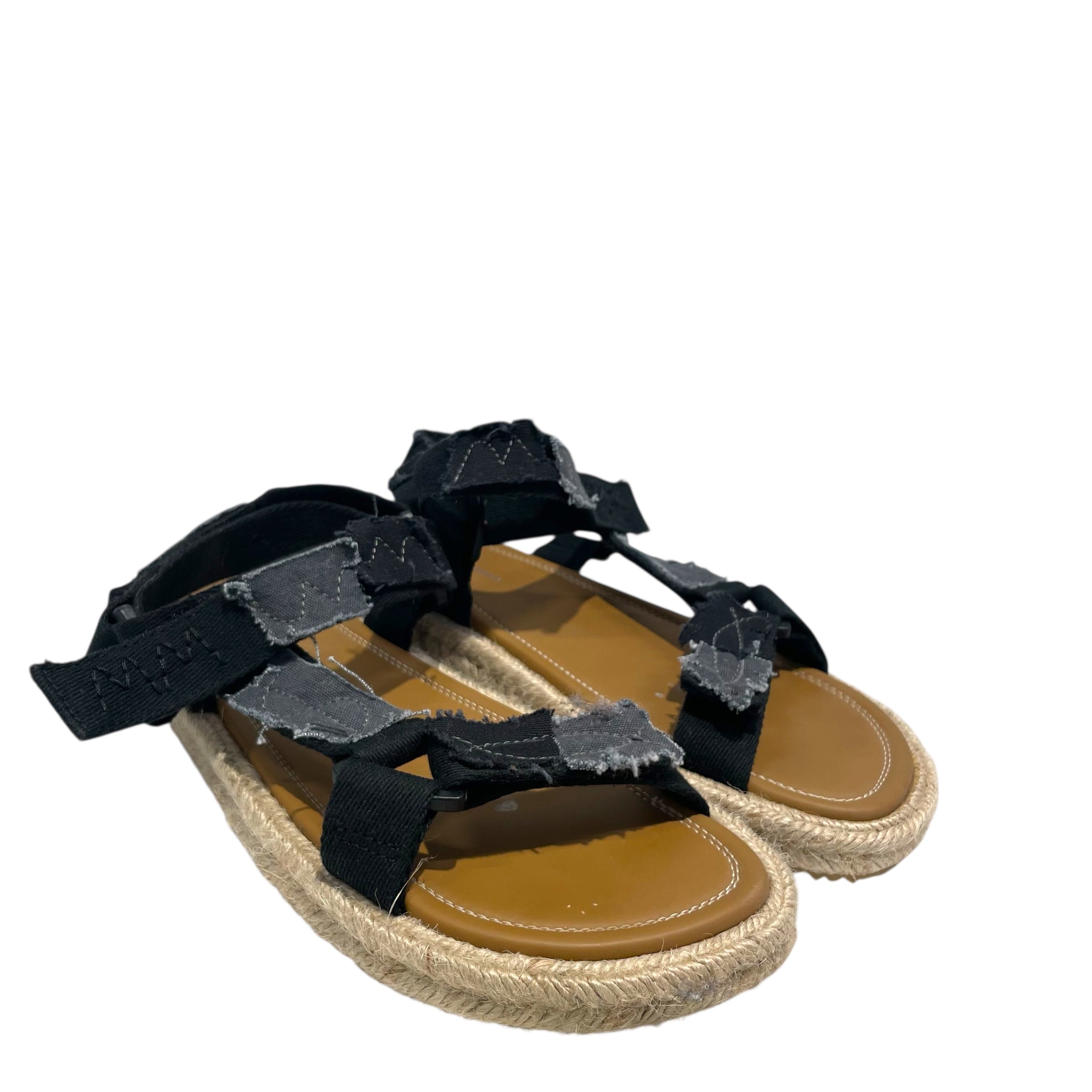 Maison Margiela/Sandals/EU 39/Leather/BLK/TAN BOTTOMS/ BLK/GRY PATCHWORK view 1