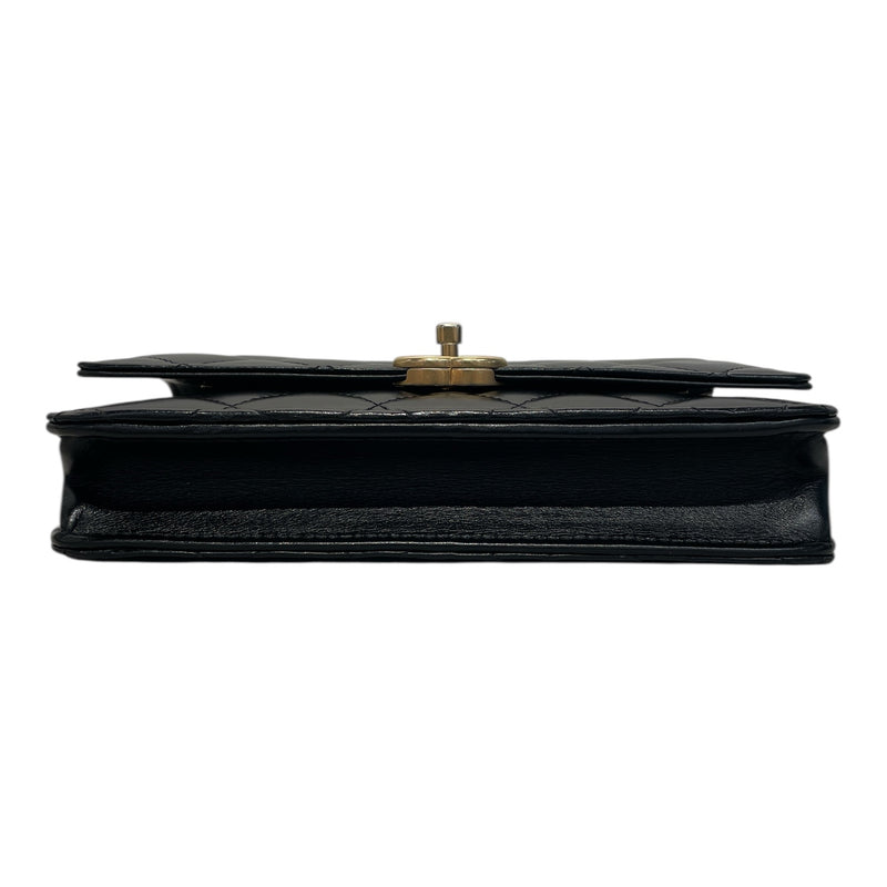 CHANEL/Cross Body Bag/Lambskin/BLK/