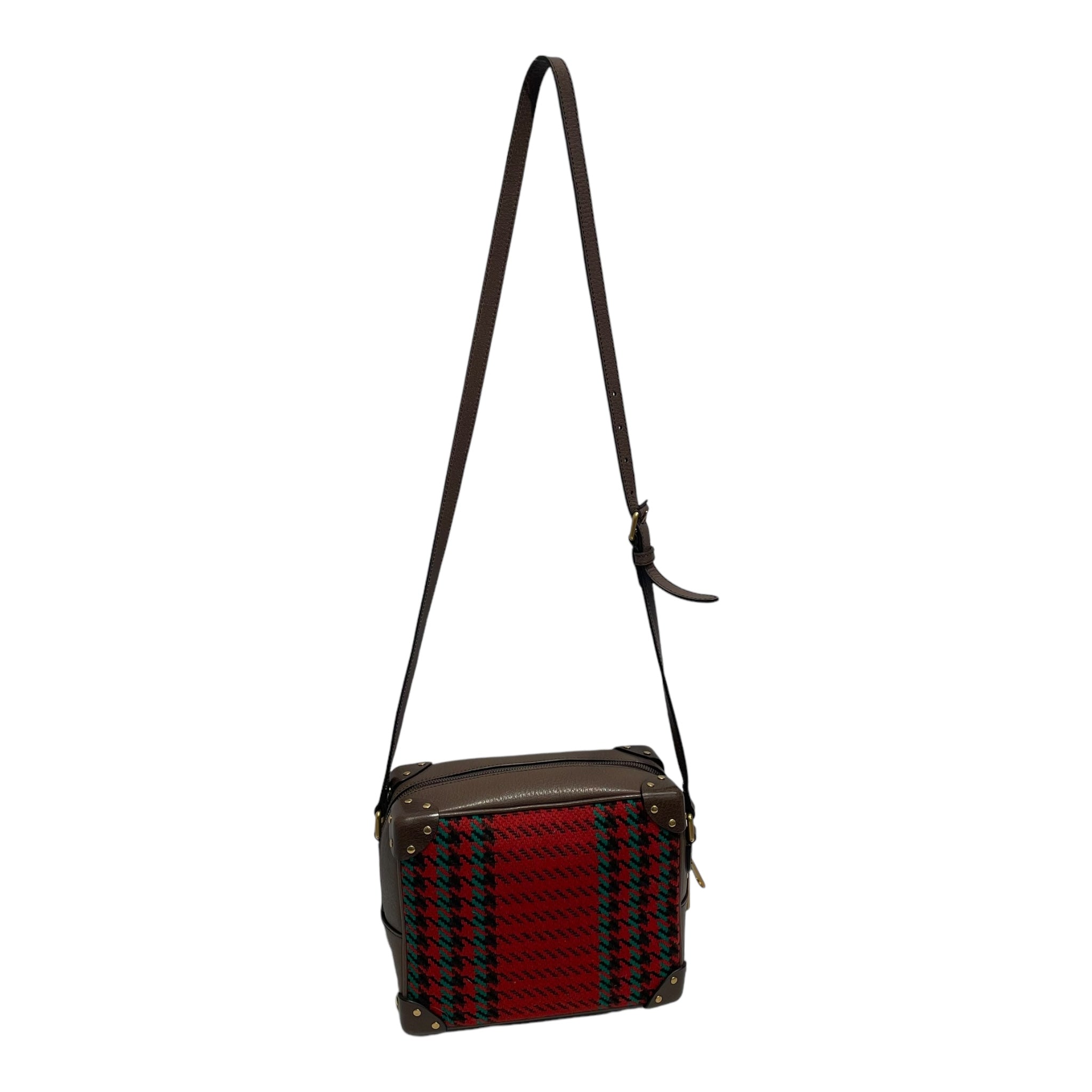 GUCCI/Tote Bag/Houndstooth Check/Wool/RED/Soft Trunk view 2