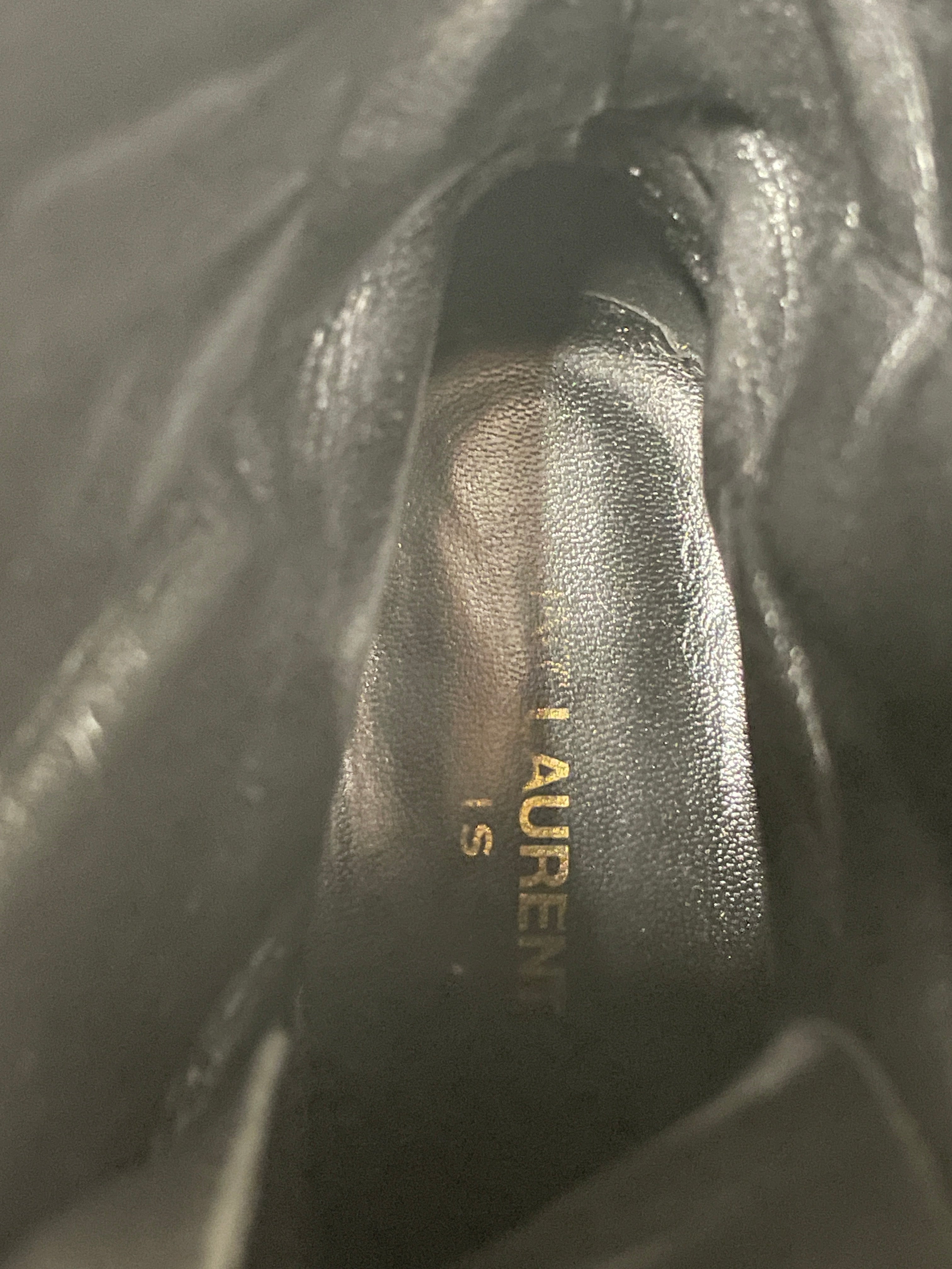 SAINT LAURENT/Lace Up Boots/EU 38/Leather/BLK/PLATFORM view 3
