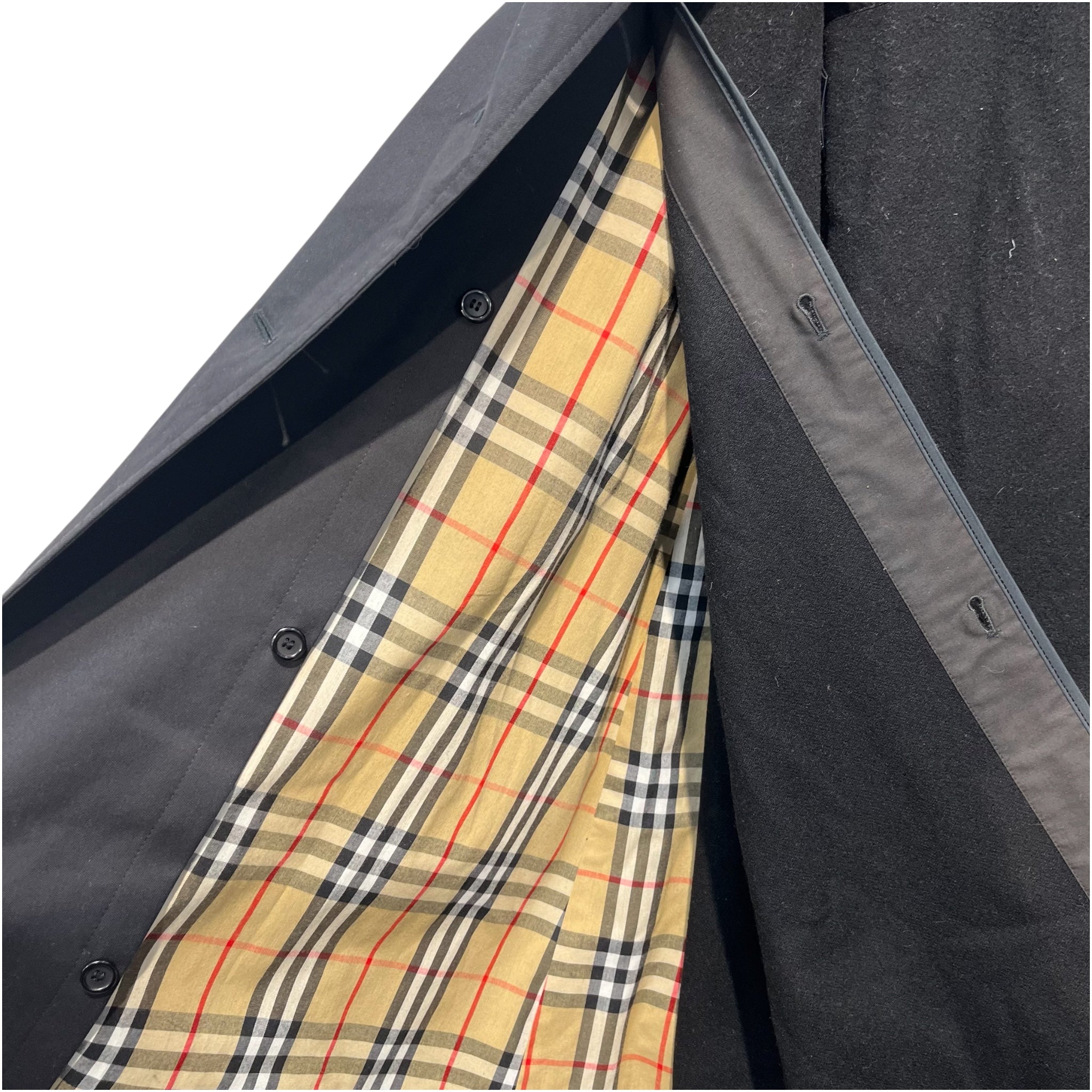 BURBERRY LONDON/Trench Coat/Cotton/BLK/PLAID LINNG/ WITH LINER view 4