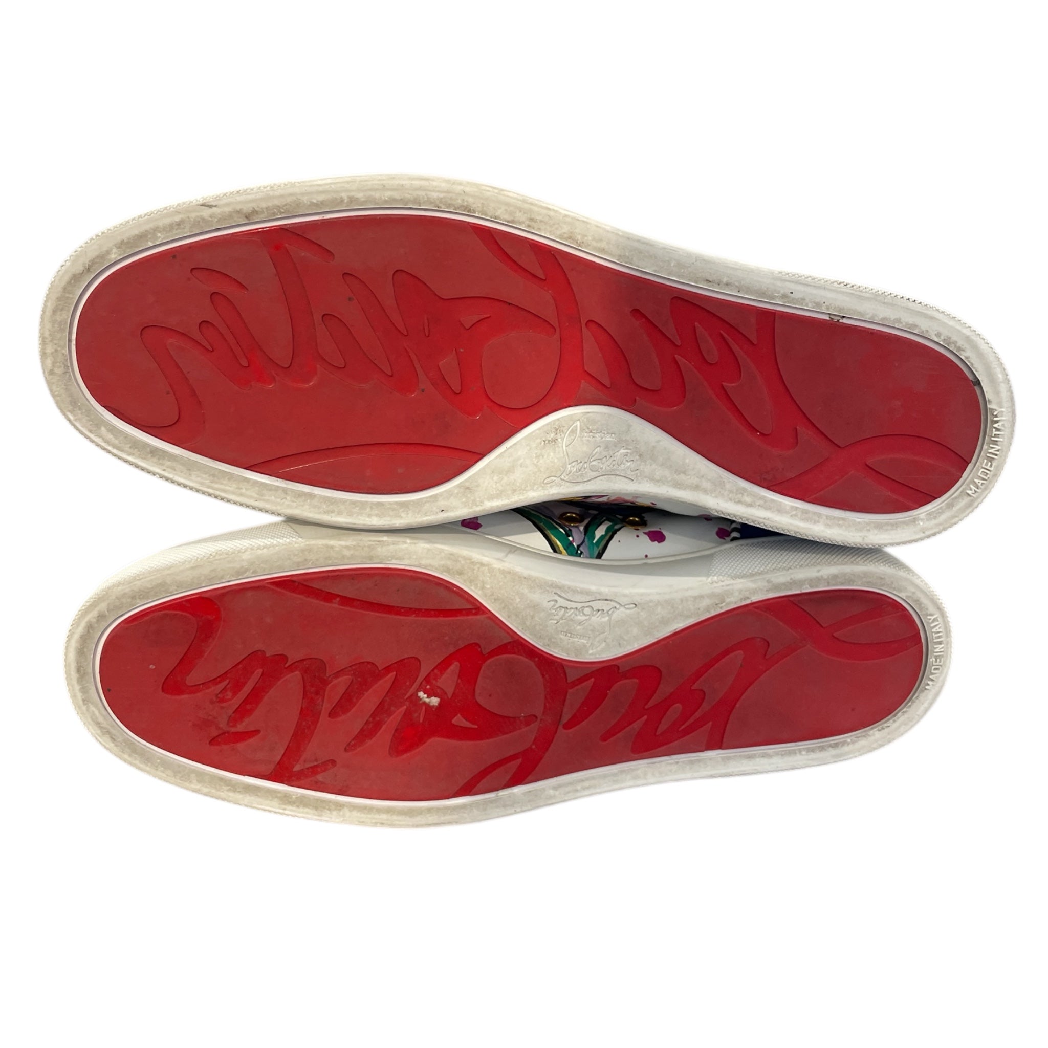 Christian Louboutin/Hi-Sneakers/EU 42/All Over Print/Leather/WHT/LOVE PAINTED SNEAKERS view 4