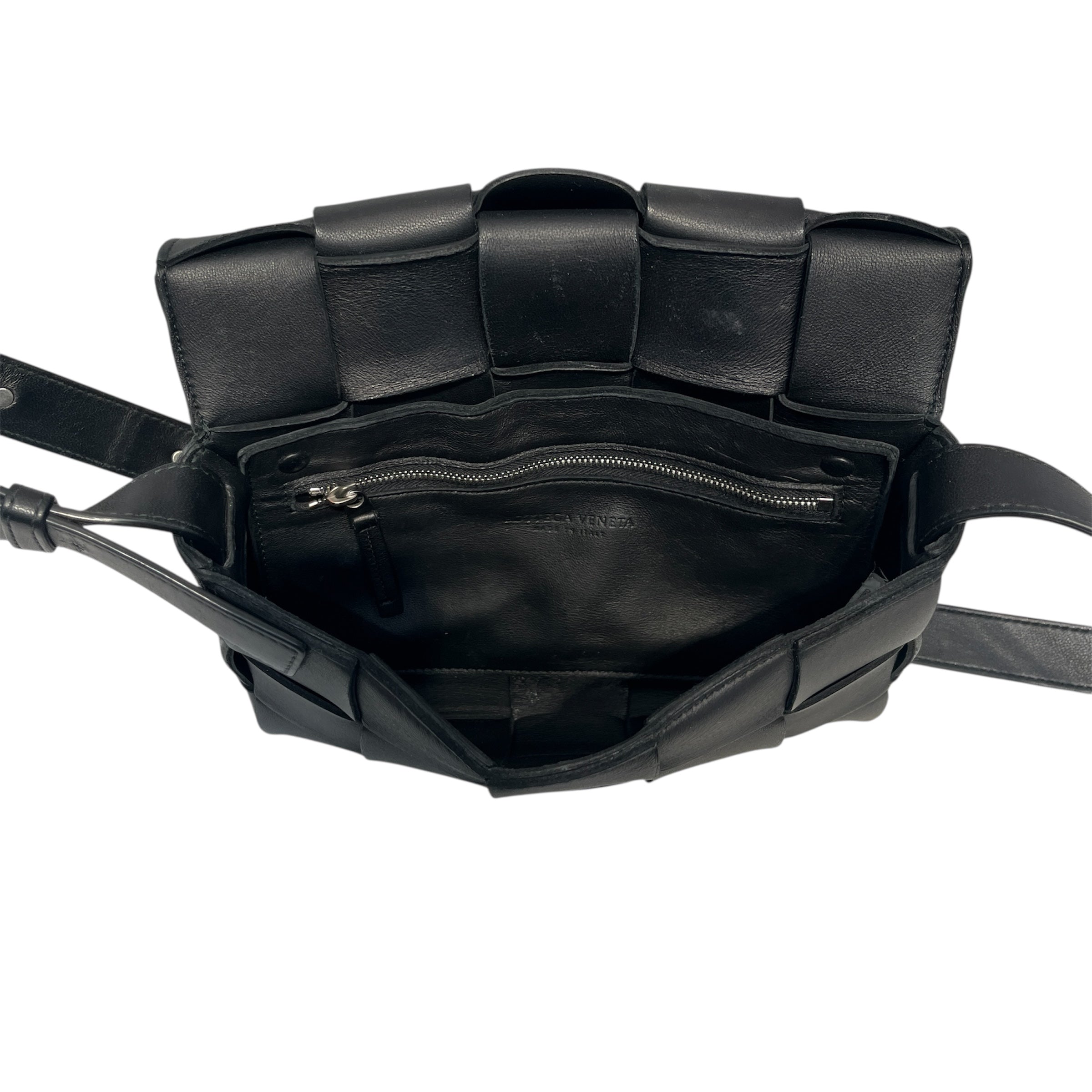 BOTTEGA VENETA/Cross Body Bag/Leather/BLK/CASETTE BAG/ WOVEN view 3