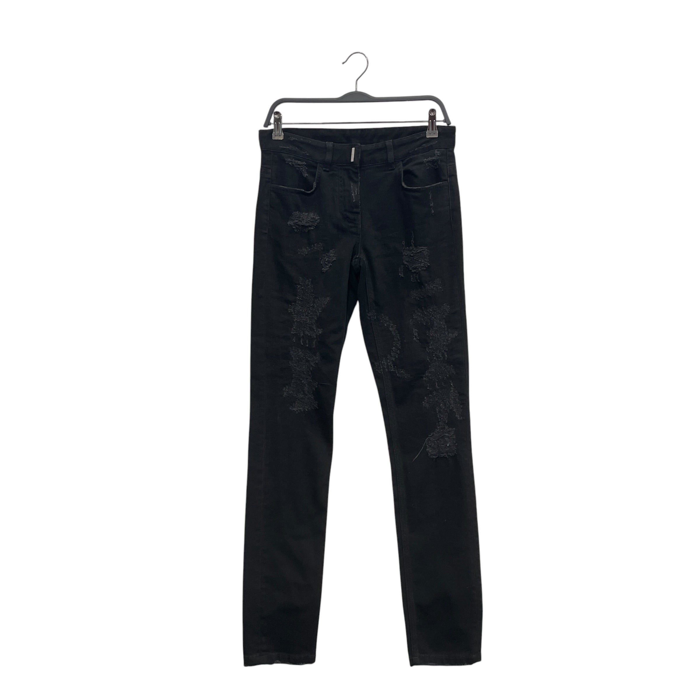 GIVENCHY/Skinny Pants/27/Cotton/BLK/DISTRESSED view 1