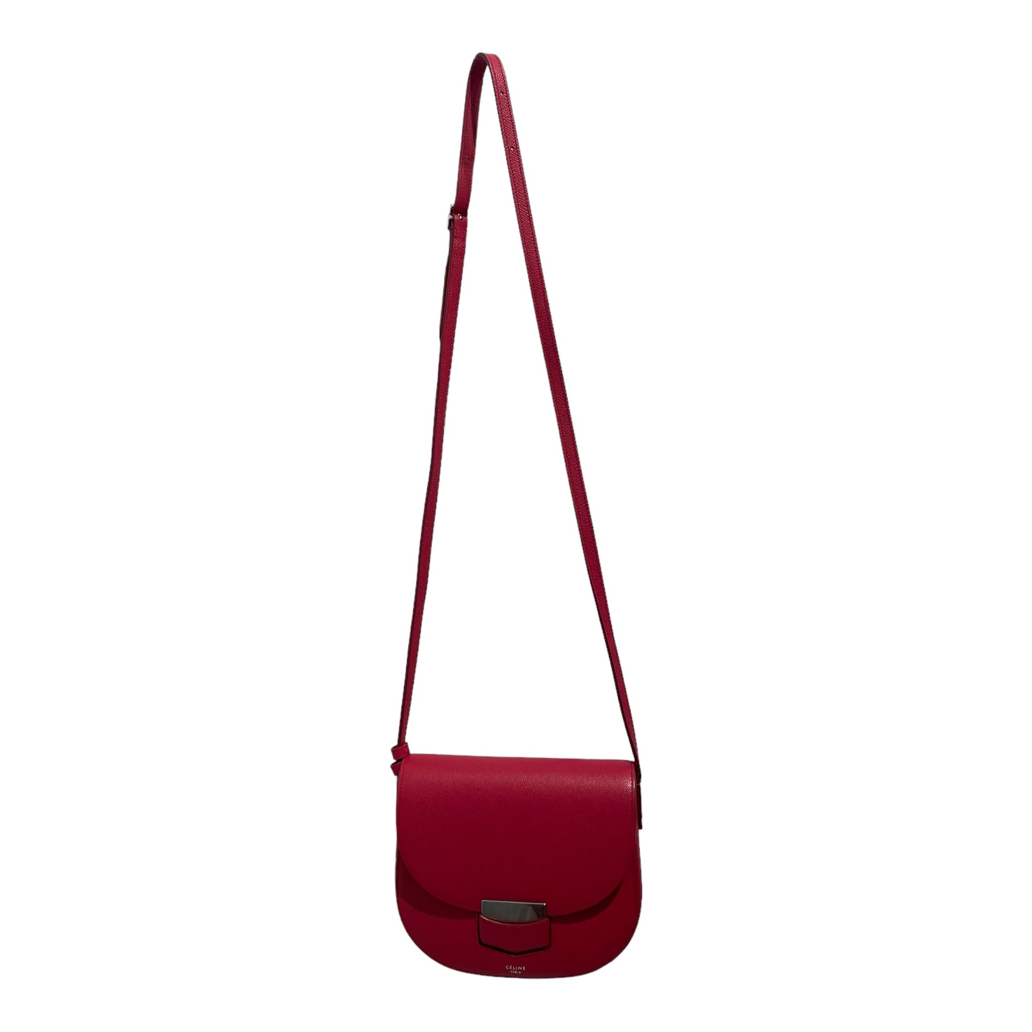 CELINE/Cross Body Bag[PO]/RED/Leather/17902 view 1