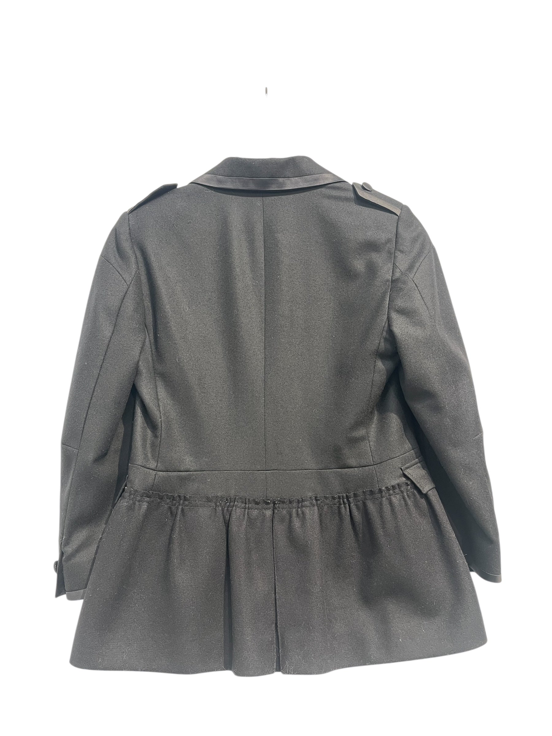 MIU MIU/Tailored Jkt/42/Wool/BLK/Single Breasted/MILITARY JKT-DROP WAIST PEPLUM view 2