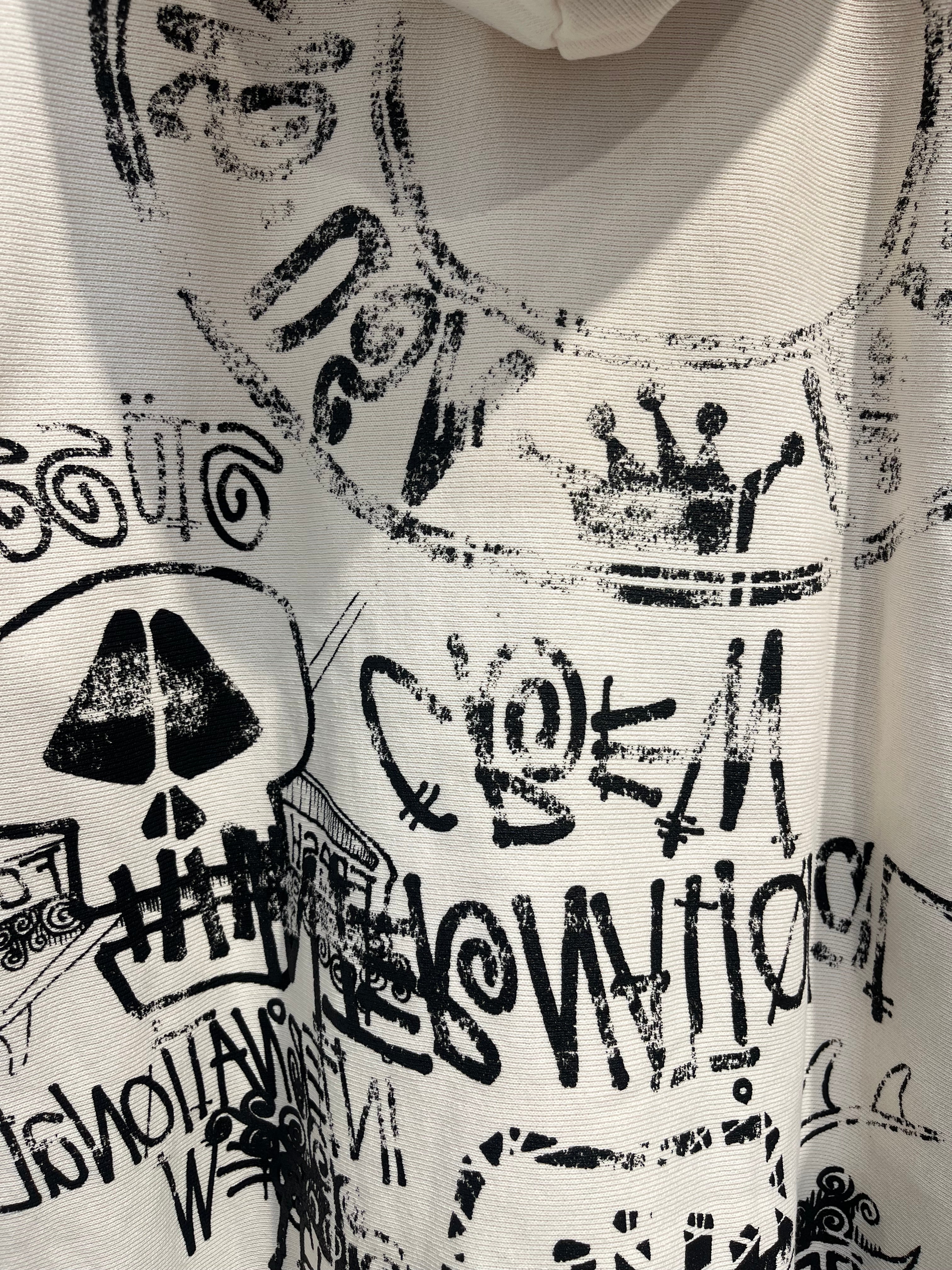 STUSSY/Zip Up Hoodie/XL/All Over Print/Cotton/WHT/SKULLS PRINTED HOODIE view 6
