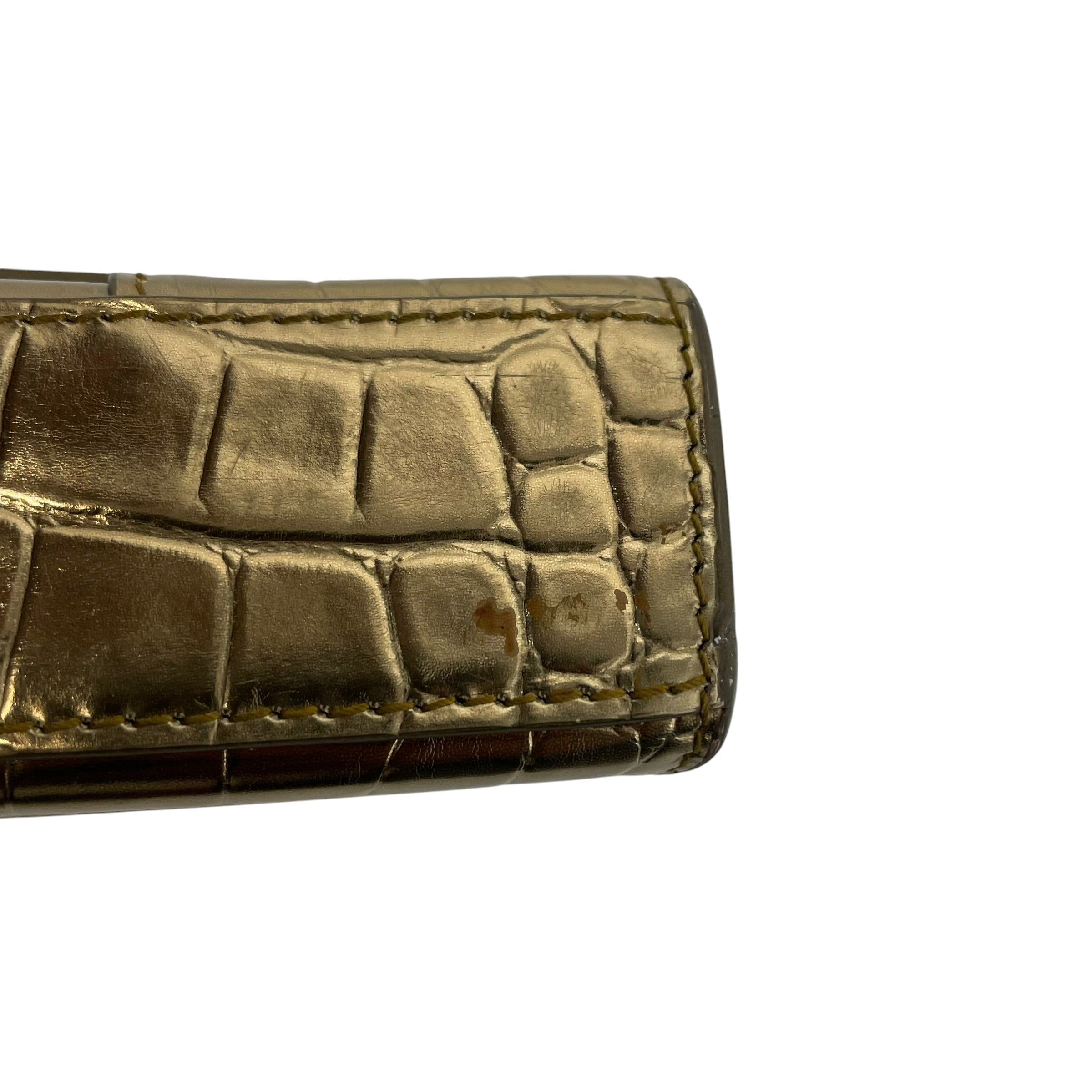 BALENCIAGA/Cross Body Bag/Leather/GLD/hourglass croc view 6