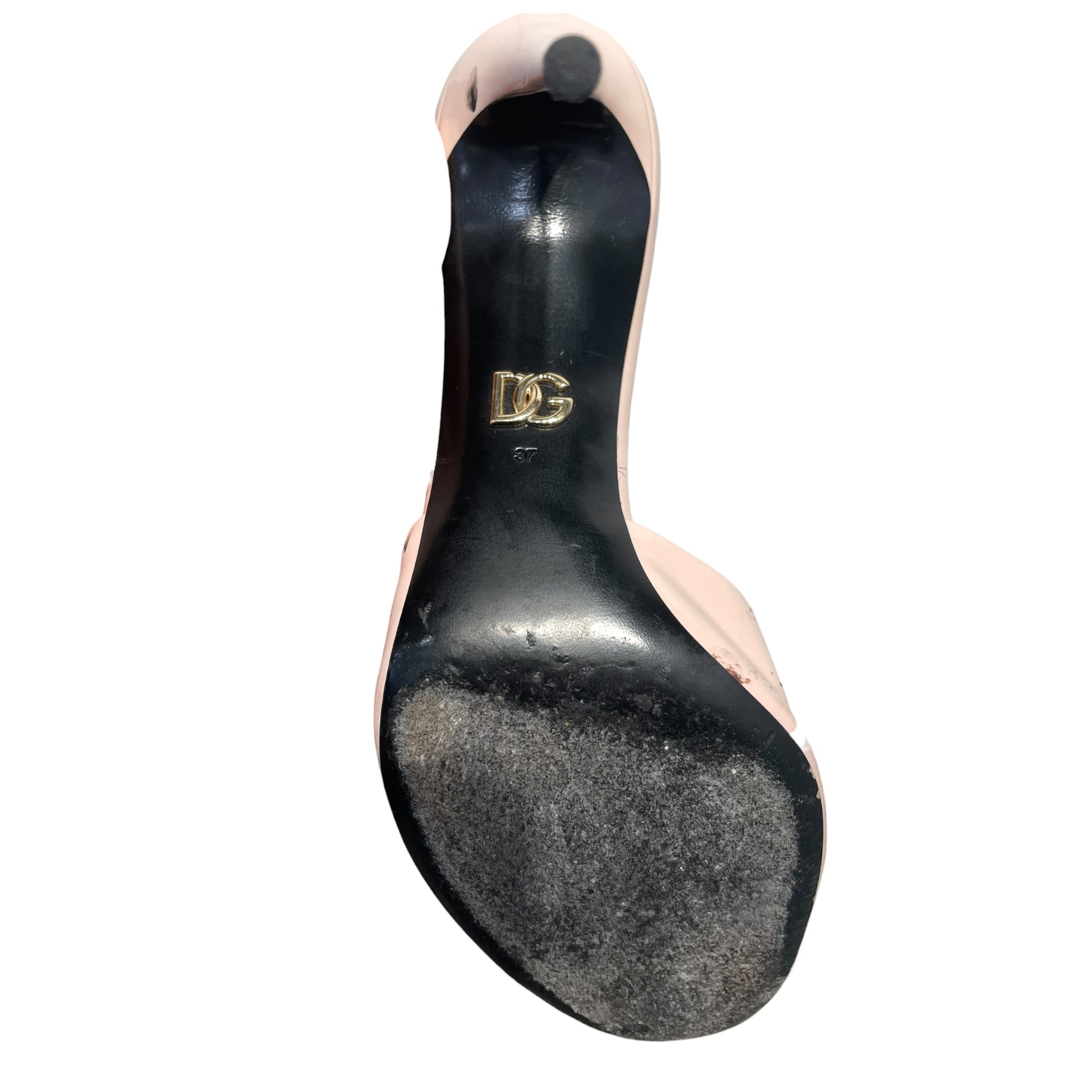 DOLCE&GABBANA/Heels/EU 37/Leather/PNK/PEEP TOE GOLD DG view 8