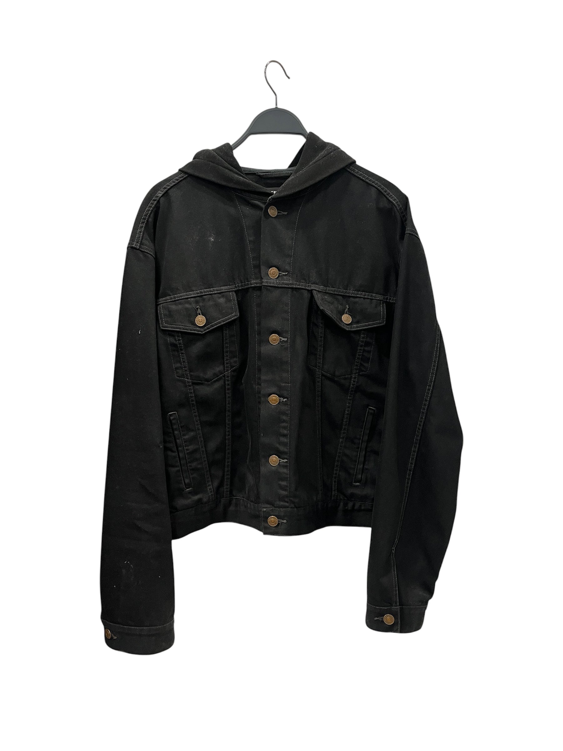 BALENCIAGA/Denim Jkt/48/Cotton/BLK/Single Breasted/ view 1