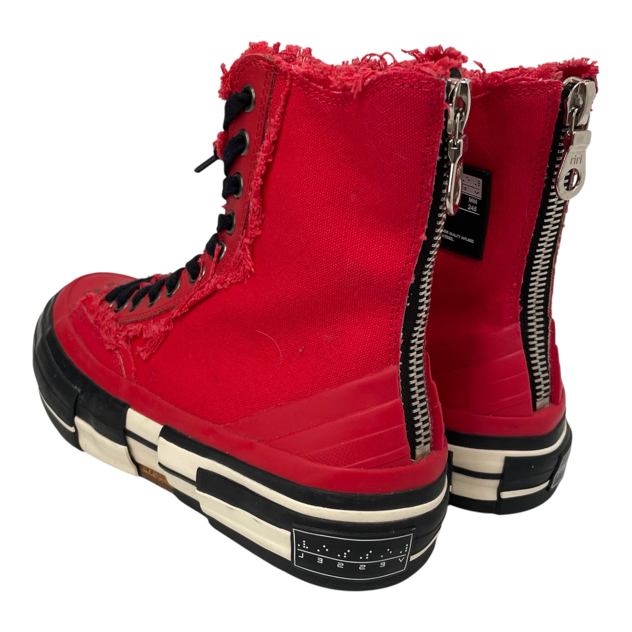 YOHJI YAMAMOTO/Hi-Sneakers/US 5 Men’s/Cotton/RED/ view 3