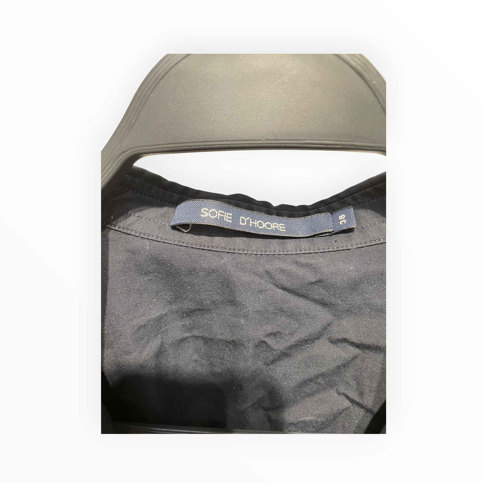 SOFIE D'HOORE/SS Blouse/38/Cotton/NVY/V-NECK view 3