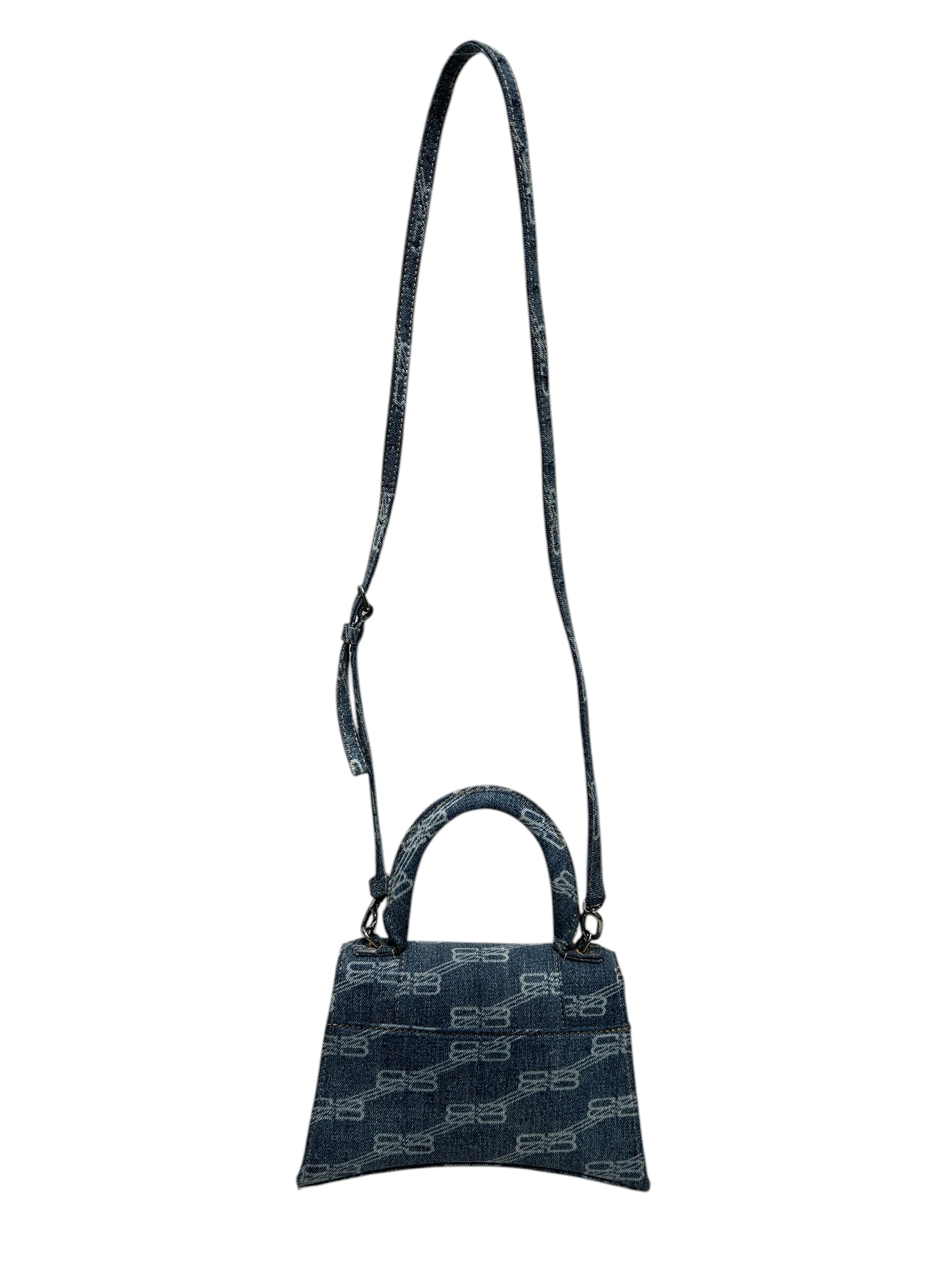 BALENCIAGA/Cross Body Bag/Monogram/Denim/BLU/HOURGLASS DENIM BB LOGO view 2