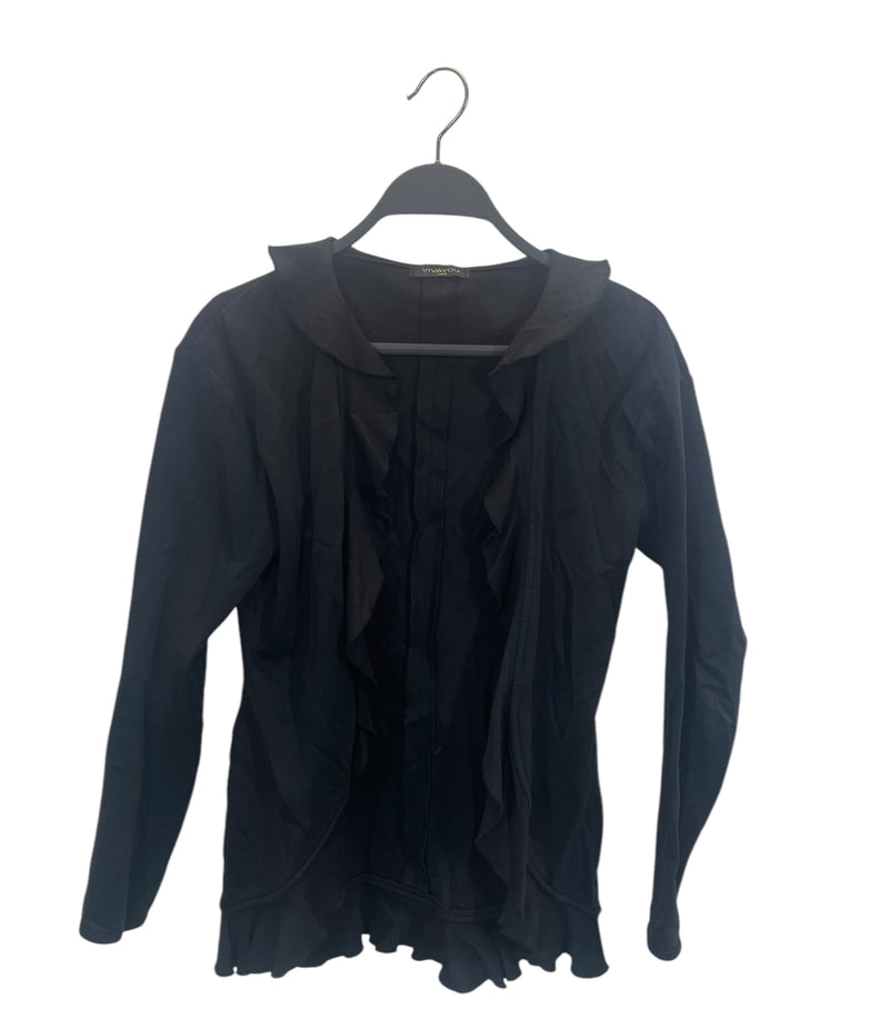 VIVAYOU/LS Blouse/M/Cotton/BLK/