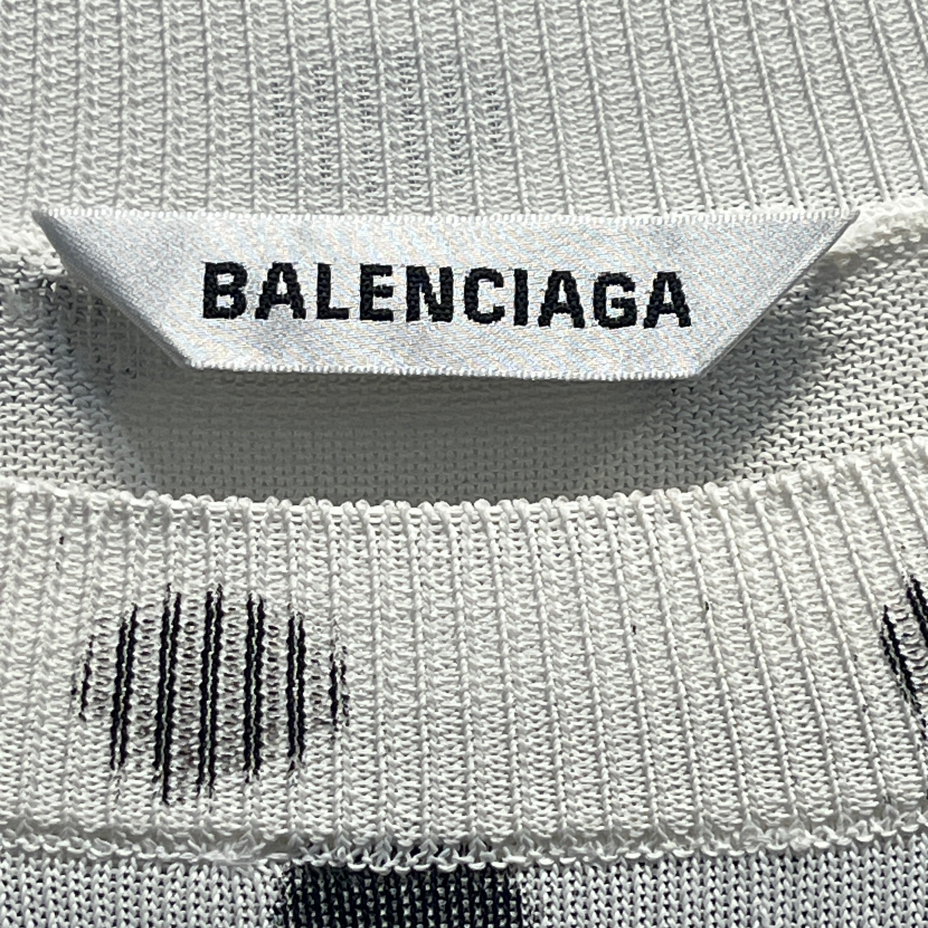 BALENCIAGA/Sweater/M/Polka dot/Cotton/WHT/POLKA DOT DRIP KNIT SWEATER view 3