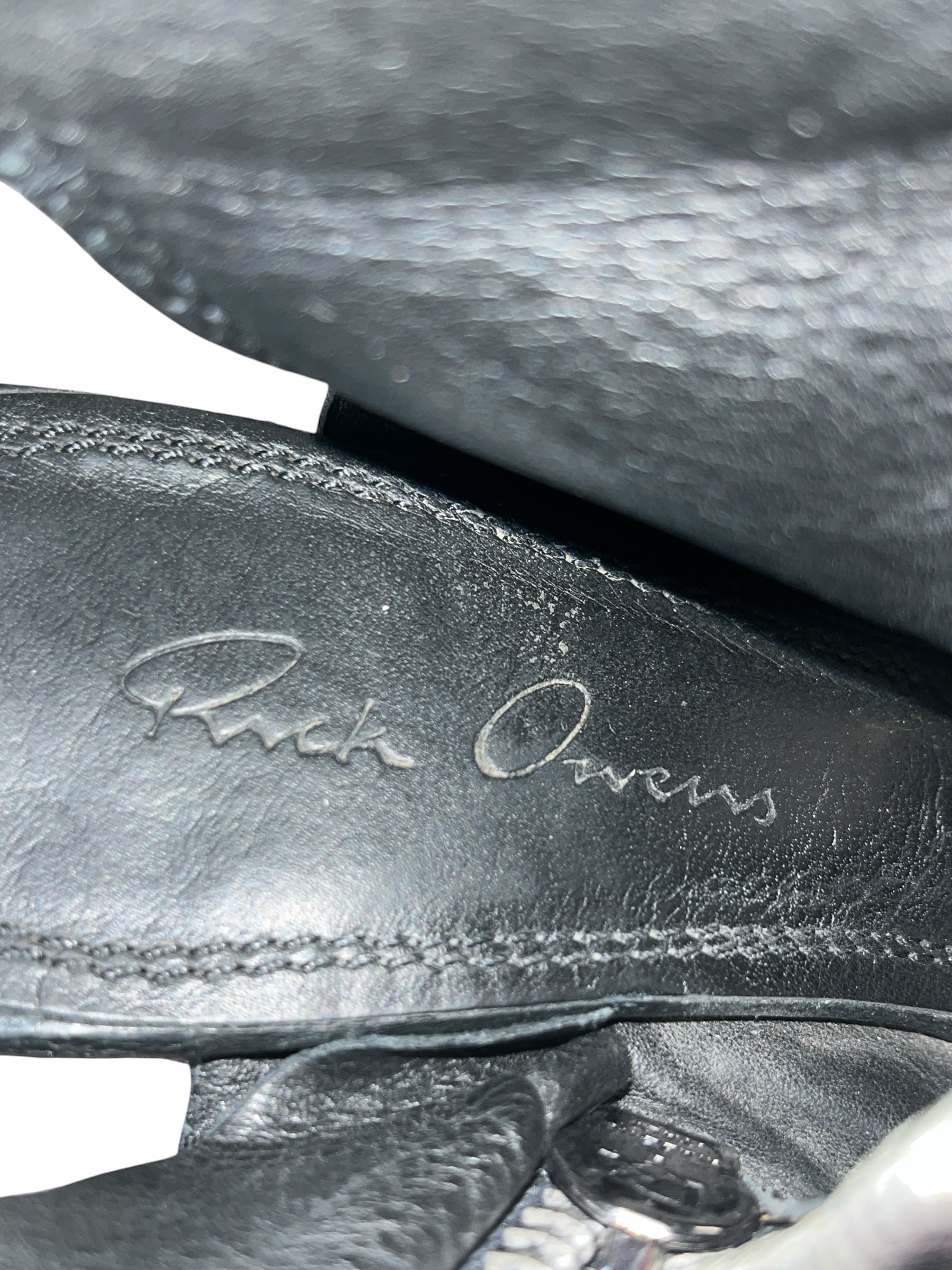 Rick Owens/Boots/US 6/Leather/BLK/WEDGE SHOE CAPE MIDI BOOT view 4