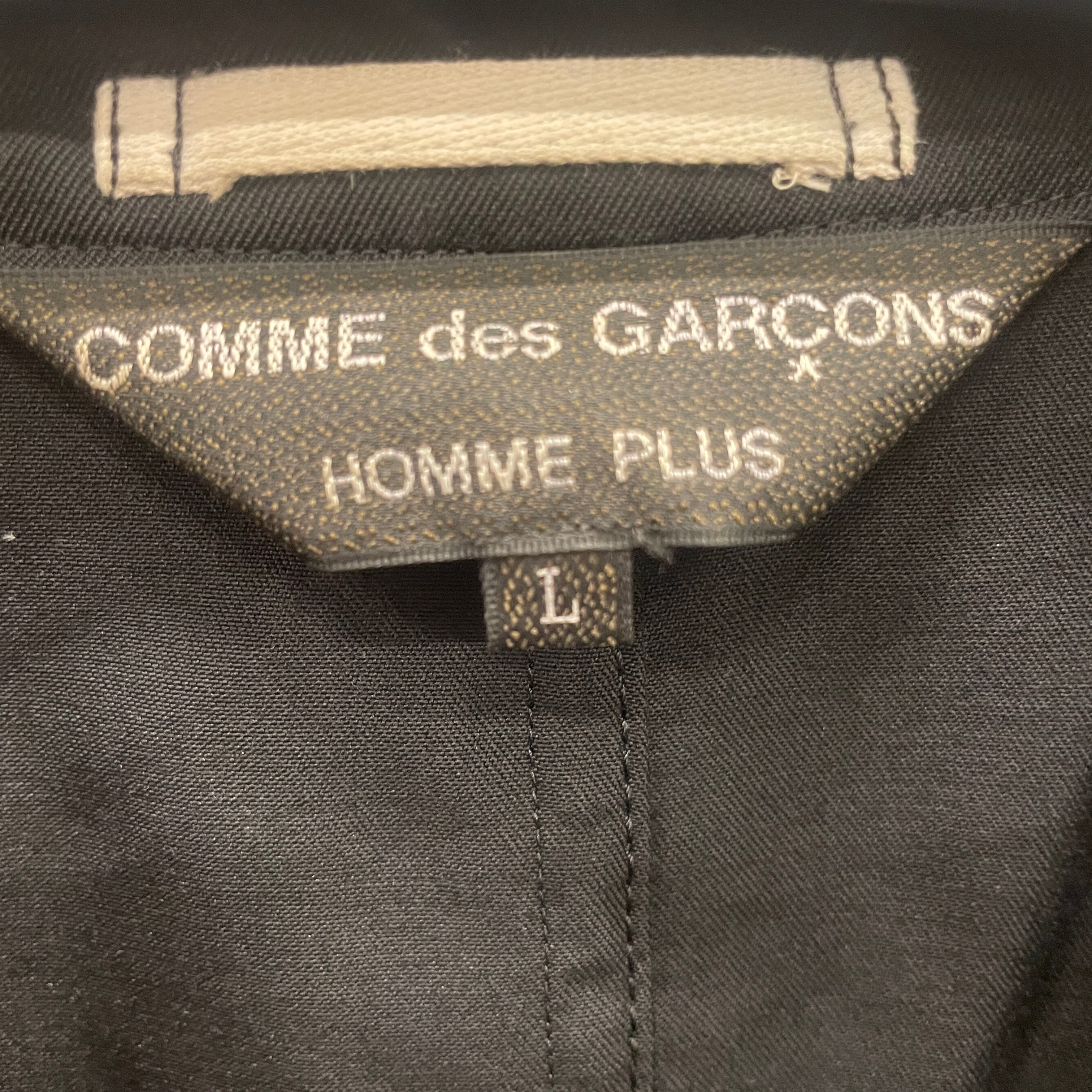 COMME des GARCONS HOMME PLUS/Trench Coat/L/Cotton/BLK/AD2010 OVERDYED WAIST COAT view 4