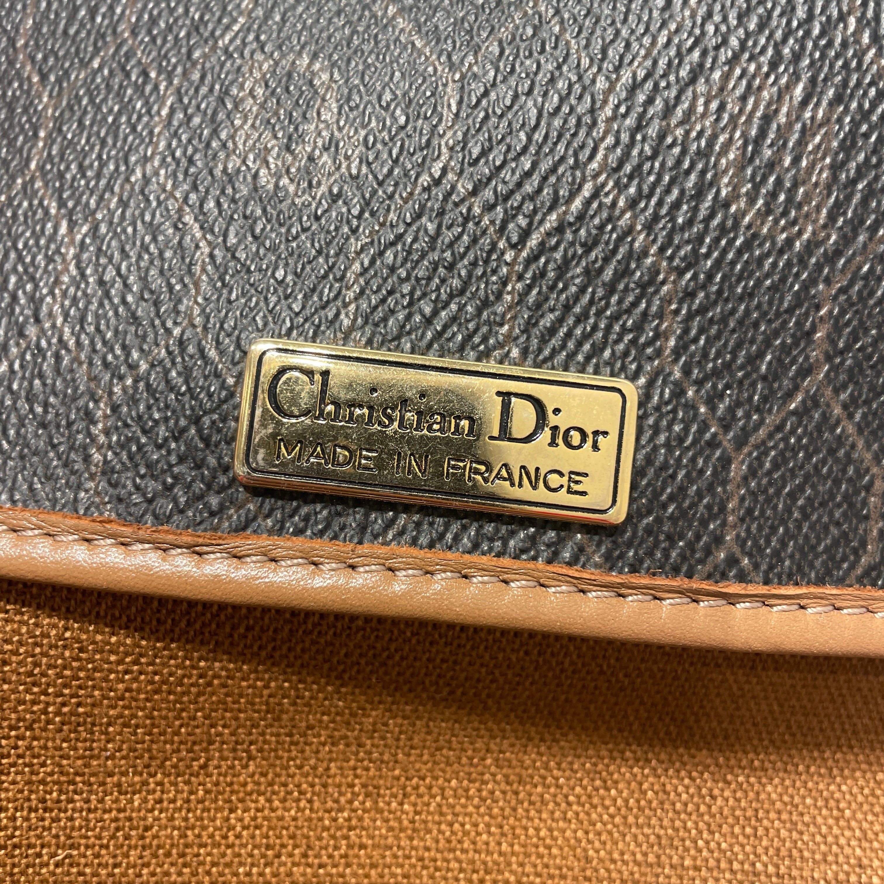 Christian Dior/Cross Body Bag/All Over Print/Leather/BRW/honey comb view 3