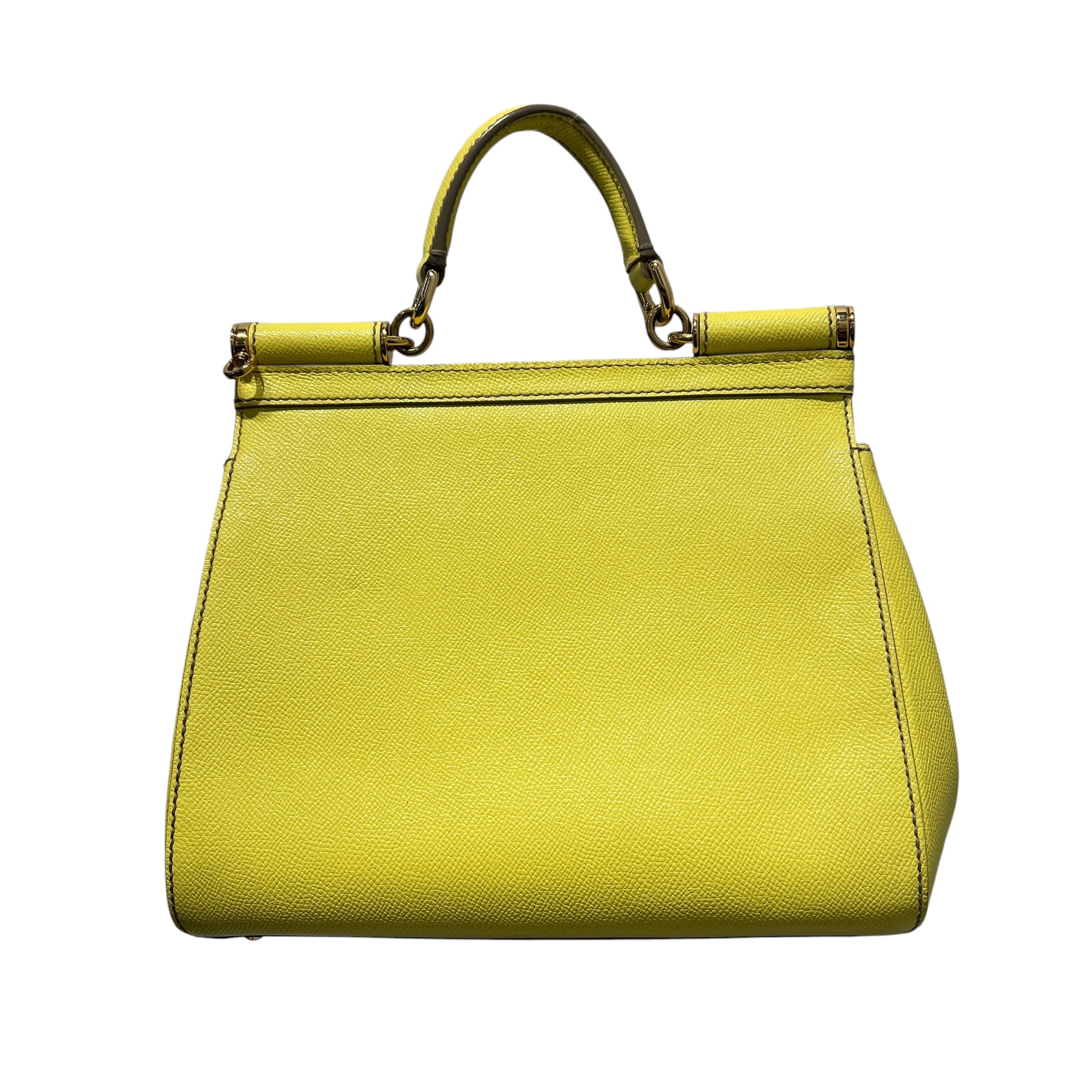 DOLCE&GABBANA/Hand Bag/Leather/YEL/SICILY DAUPHINE/LEOPARD LINING view 2