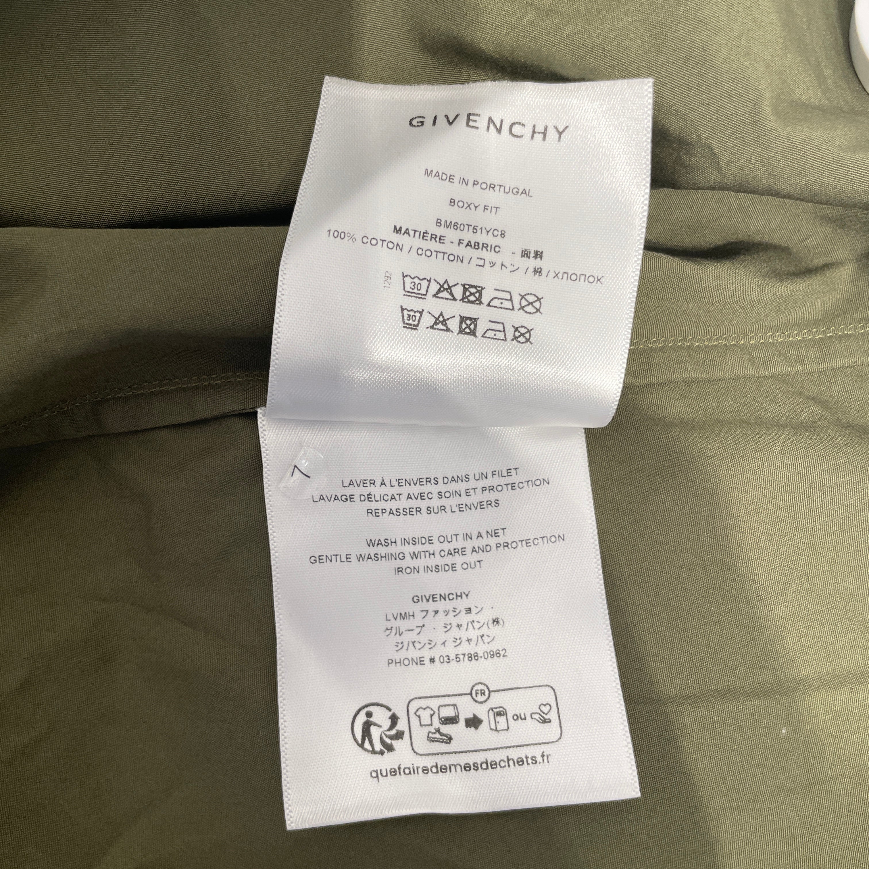 GIVENCHY/SS Shirt/42/Cotton/GRN/LOGO PRINT FRONT NWT view 4