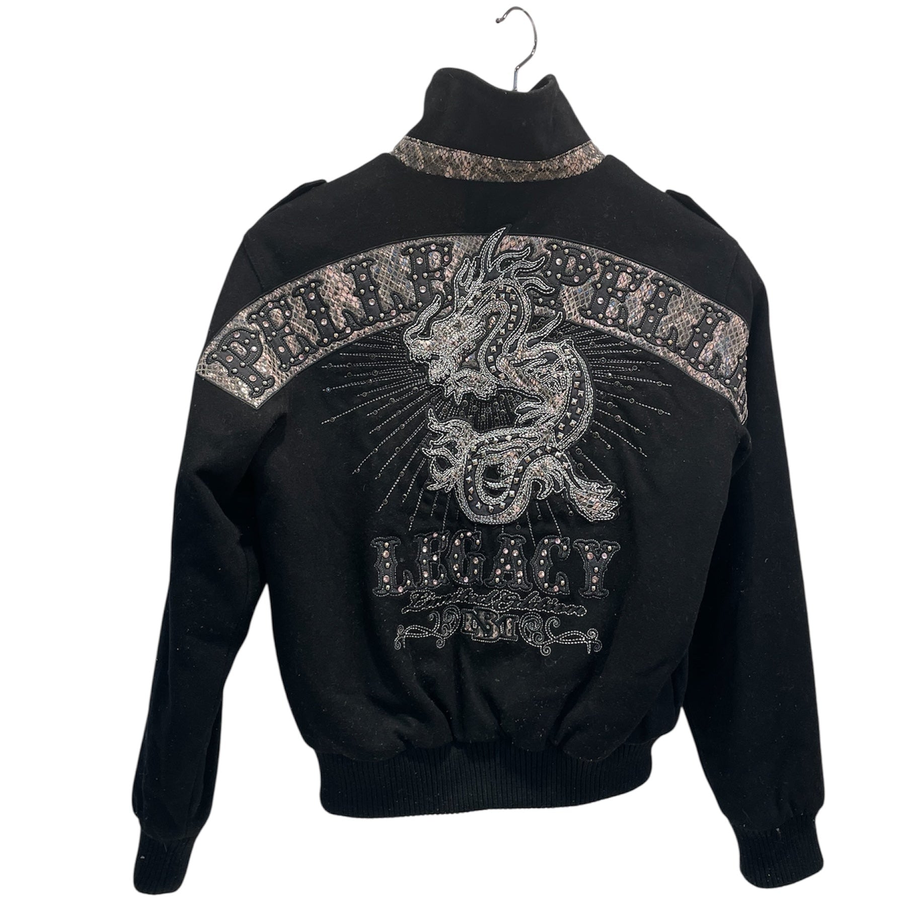 Pelle Pelle/Jacket/14/Wool/BLK/PINK SNAKE SKIN SUDDED BACK view 2