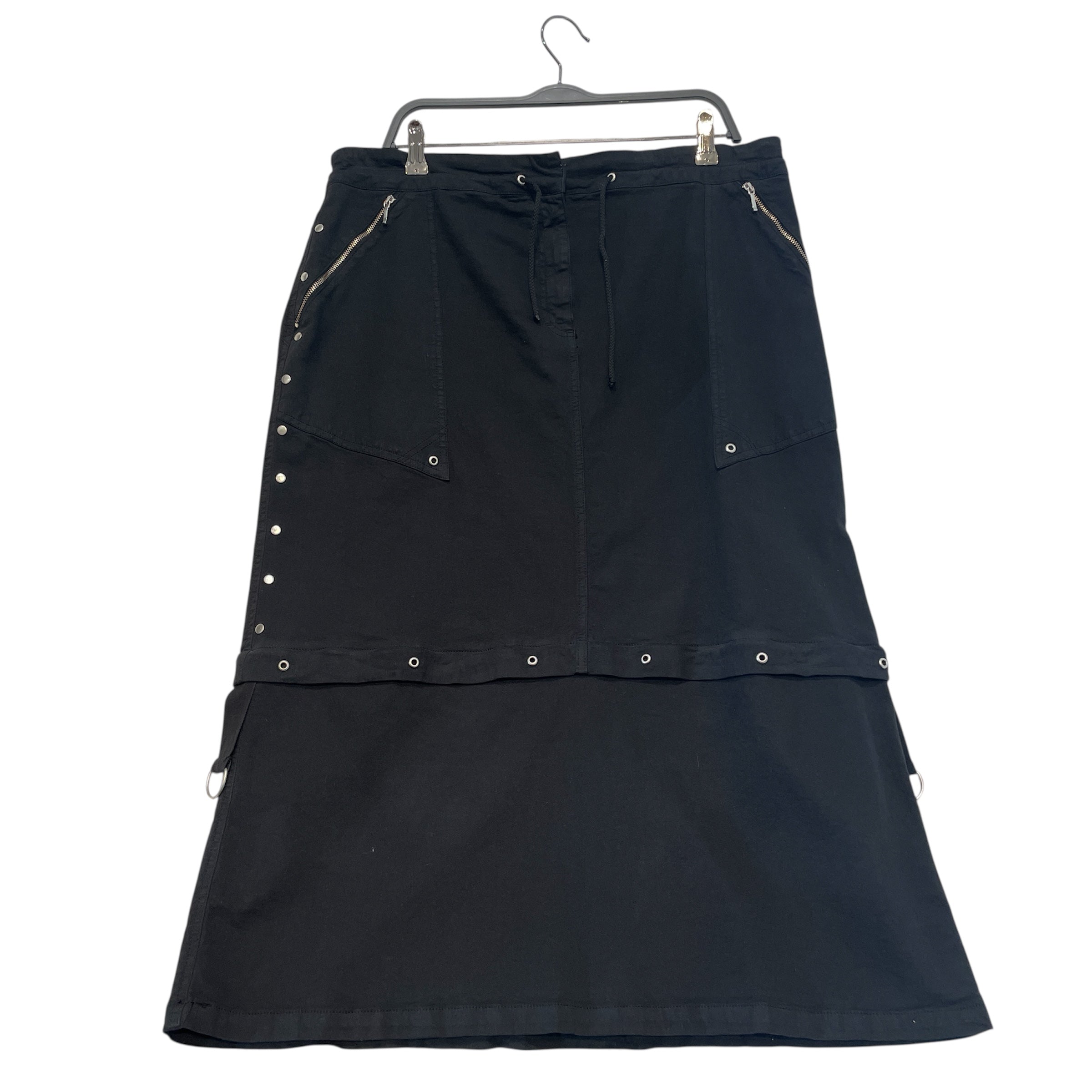 MARINA RINALDI/Long Skirt/25/Cotton/BLK/Detachable  Under Zip Skirt view 1