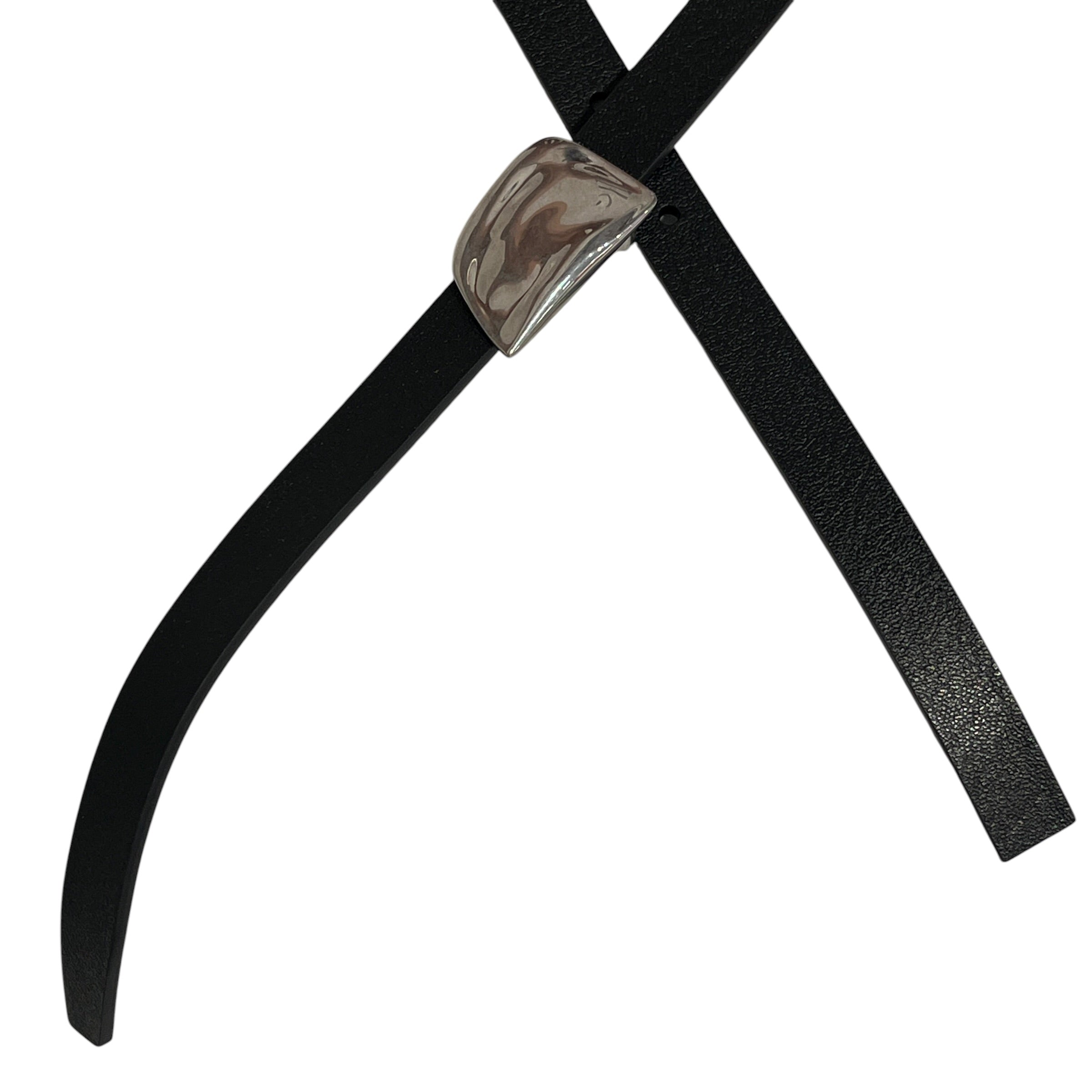BURBERRY/Belt/Leather/BLK/L's/silver buckle view 2