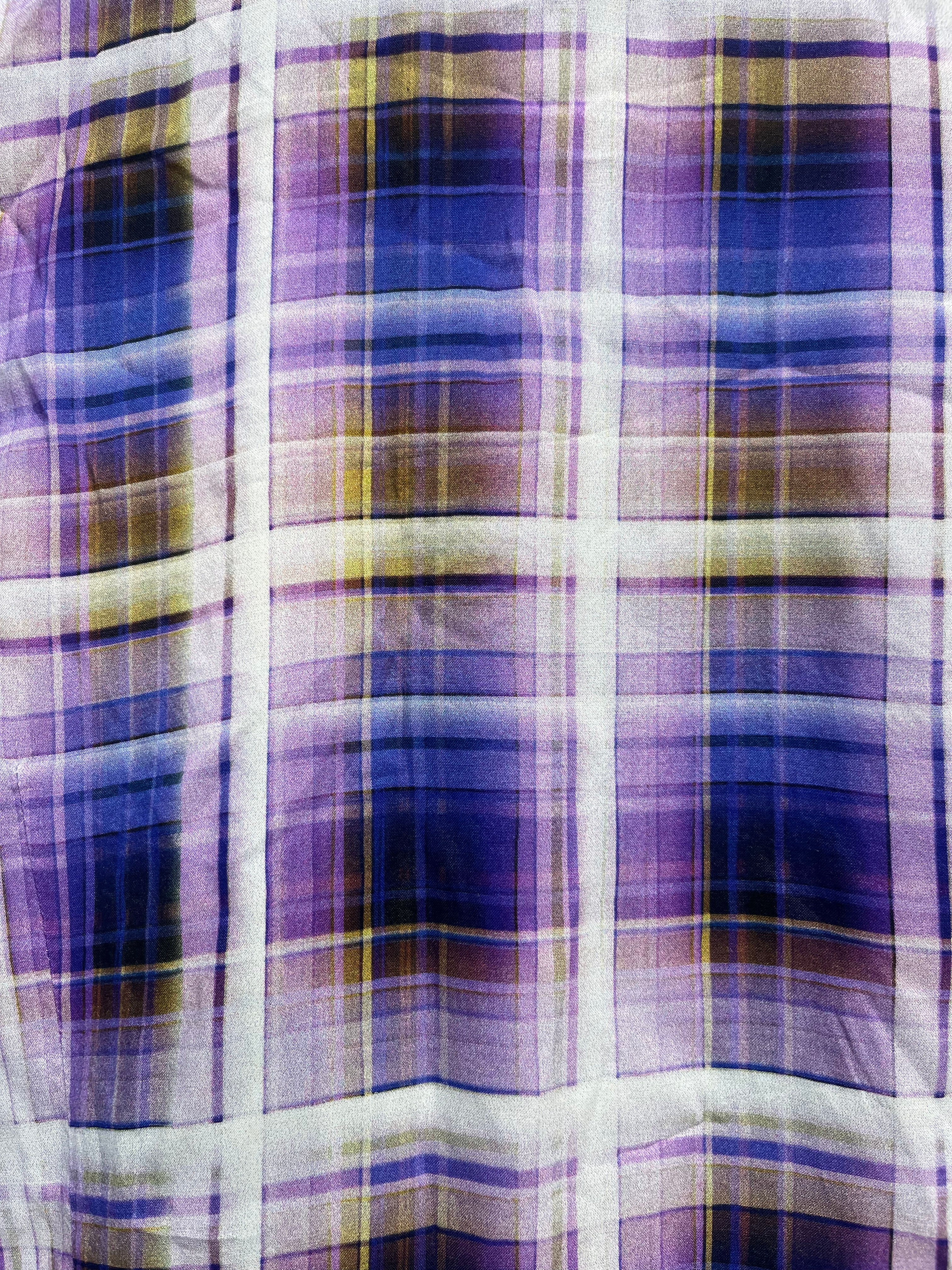 OUR LEGACY/LS Shirt/32/Cotton/PPL/Plaid/ppl blu wht ylw view 7