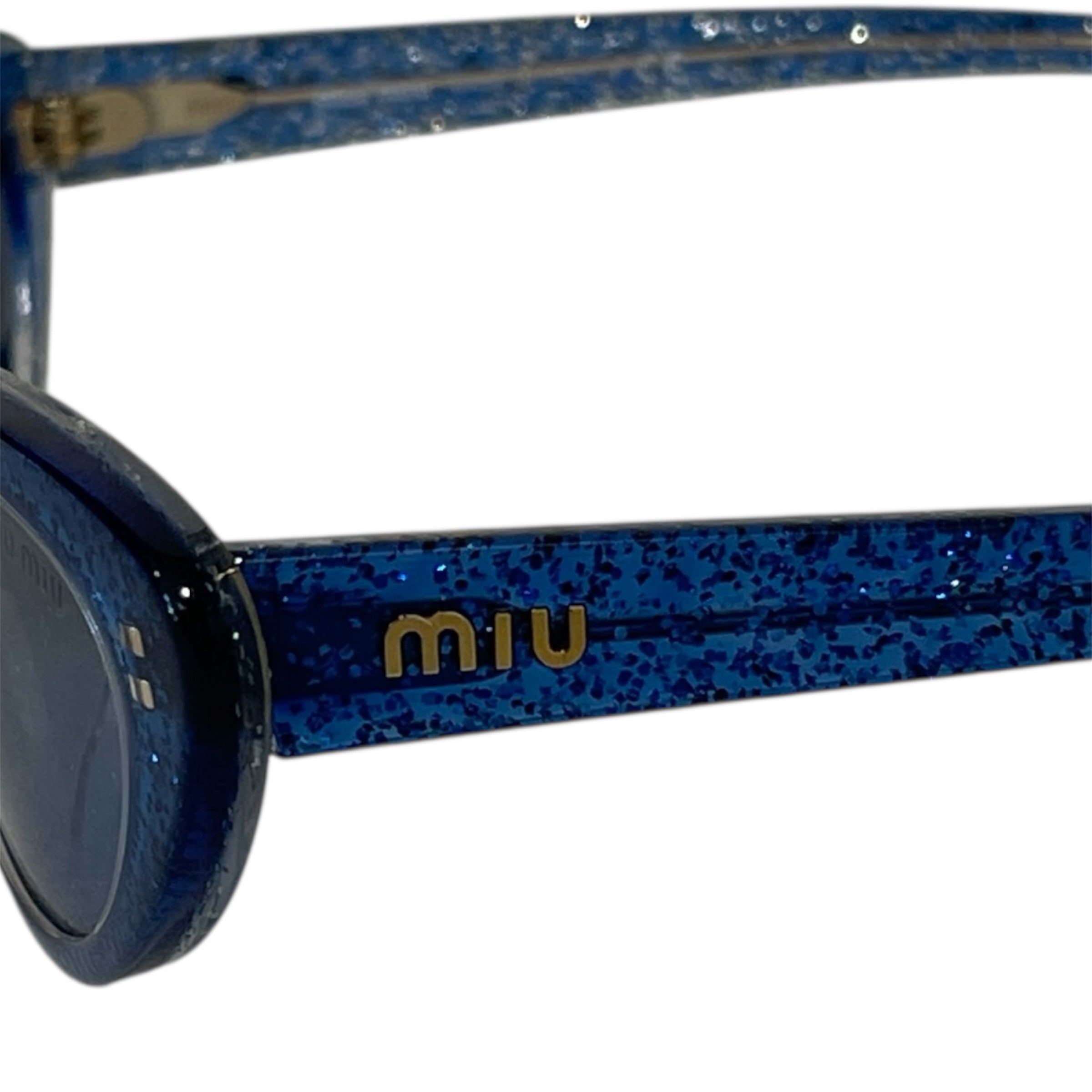 MIU MIU/Sunglasses/Plastic/BLU/09US Cat-Eye Glitter Glasses view 3