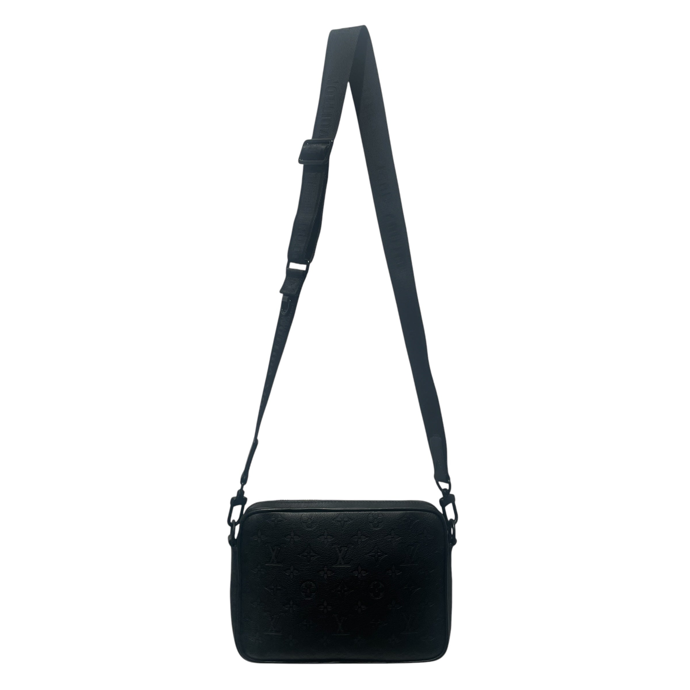 LOUIS VUITTON/Cross Body Bag/Leather/BLK/MESSENGER BAG view 2